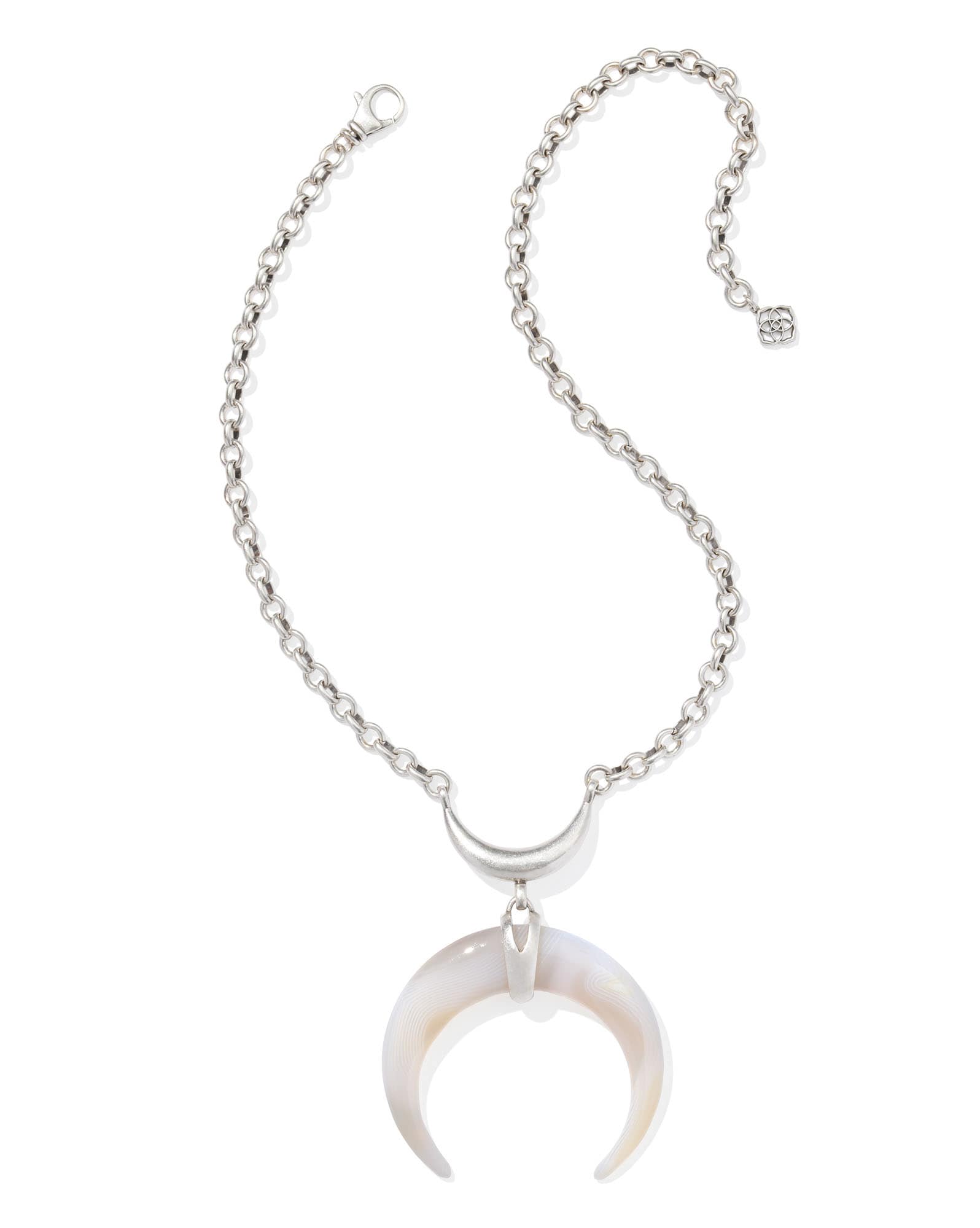 Lainey Wilson x Yellow Rose by Kendra Scott Vintage Silver Statement Necklace in Gray Banded Agate