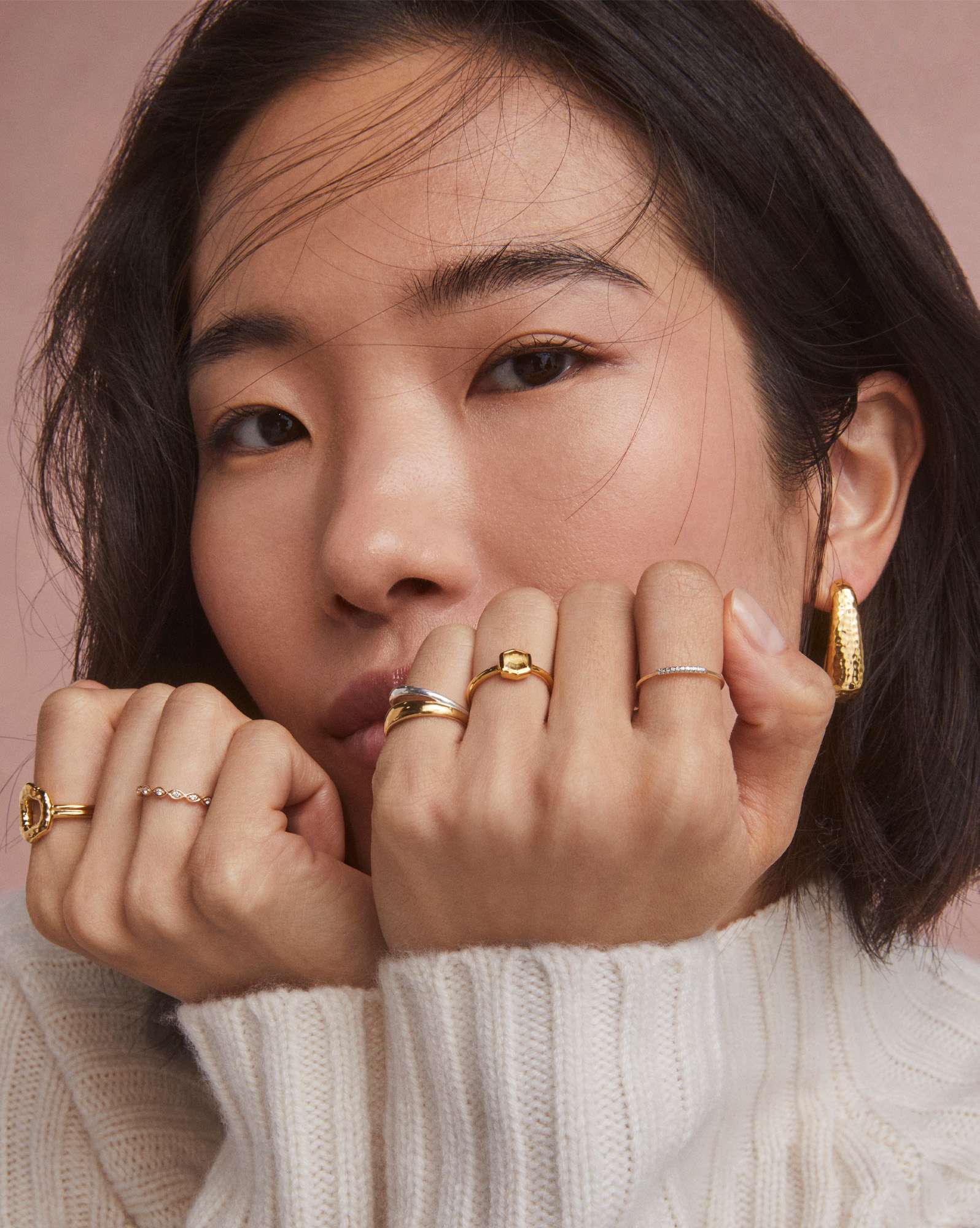 Davie 18k Gold Vermeil Band Ring in Light Citrine