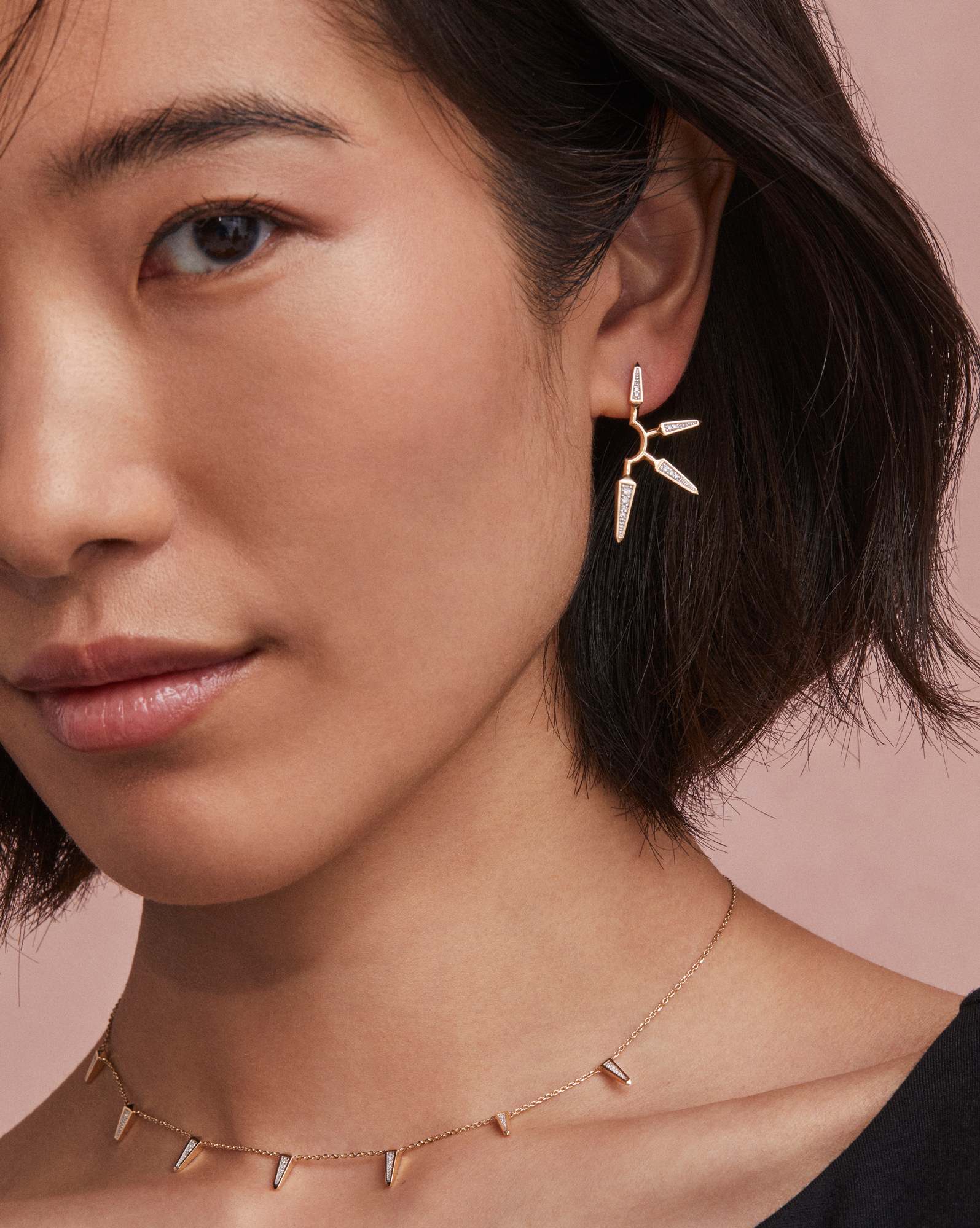 0.16 ct Small Spike 14k Yellow Gold Earrings