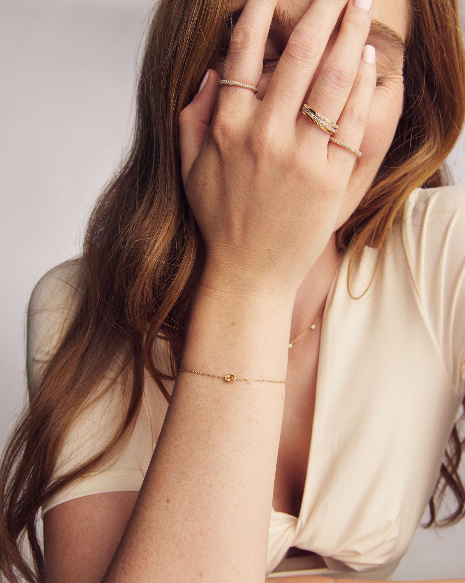 Marisa 14k Yellow Gold November Oval Solitaire Bracelet