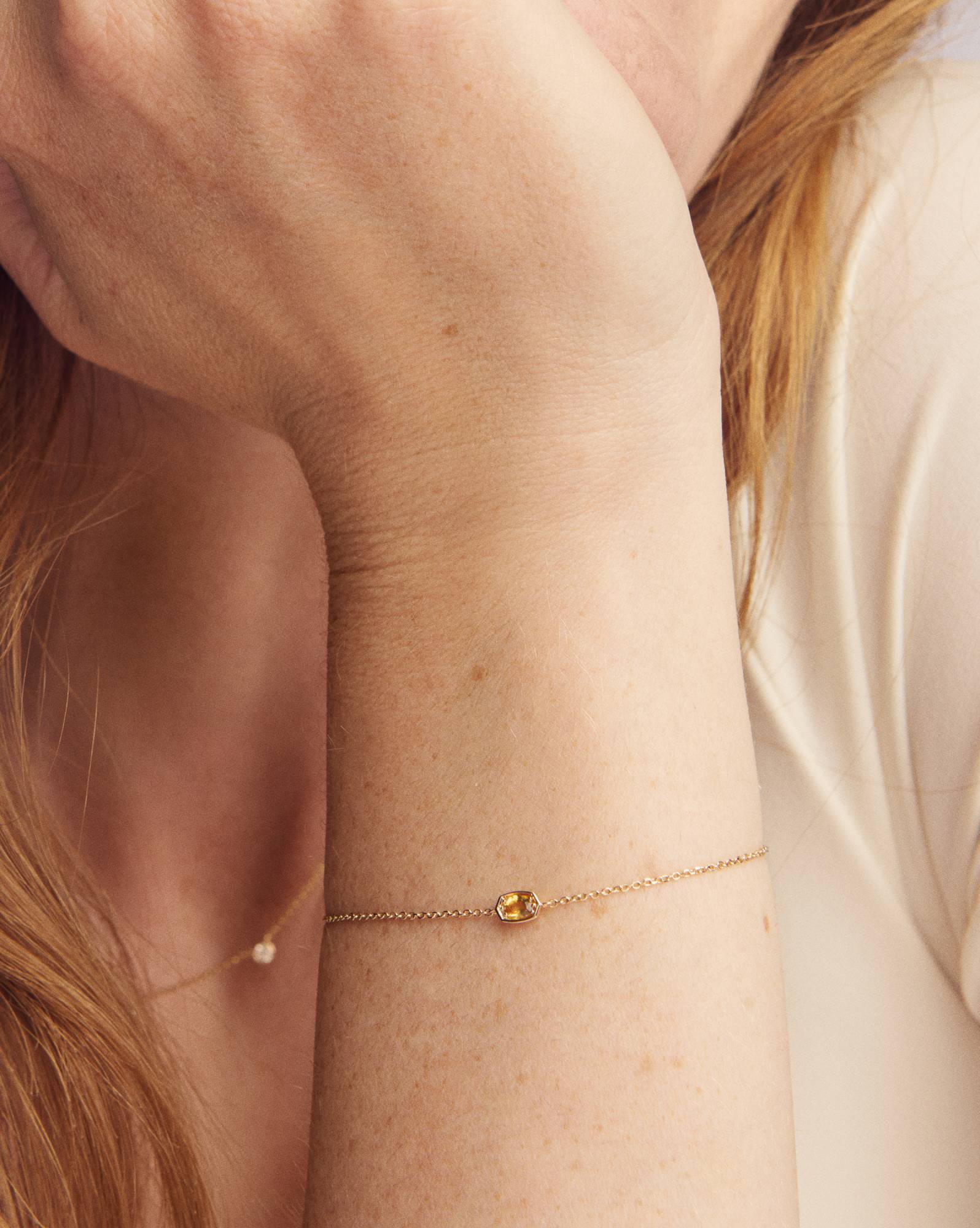 Marisa 14k Yellow Gold November Oval Solitaire Bracelet