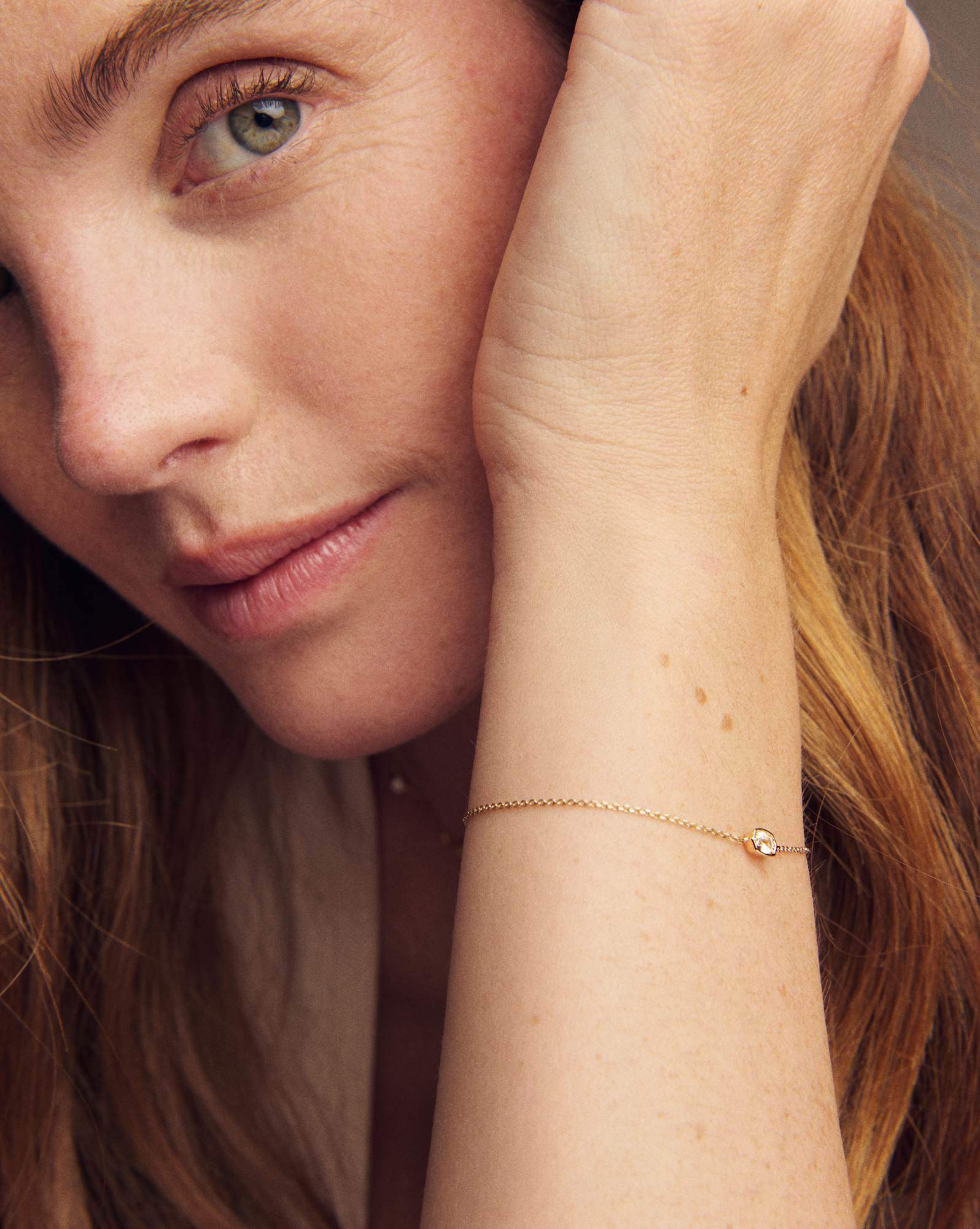 Marisa 14k Yellow Gold June Oval Solitaire Bracelet