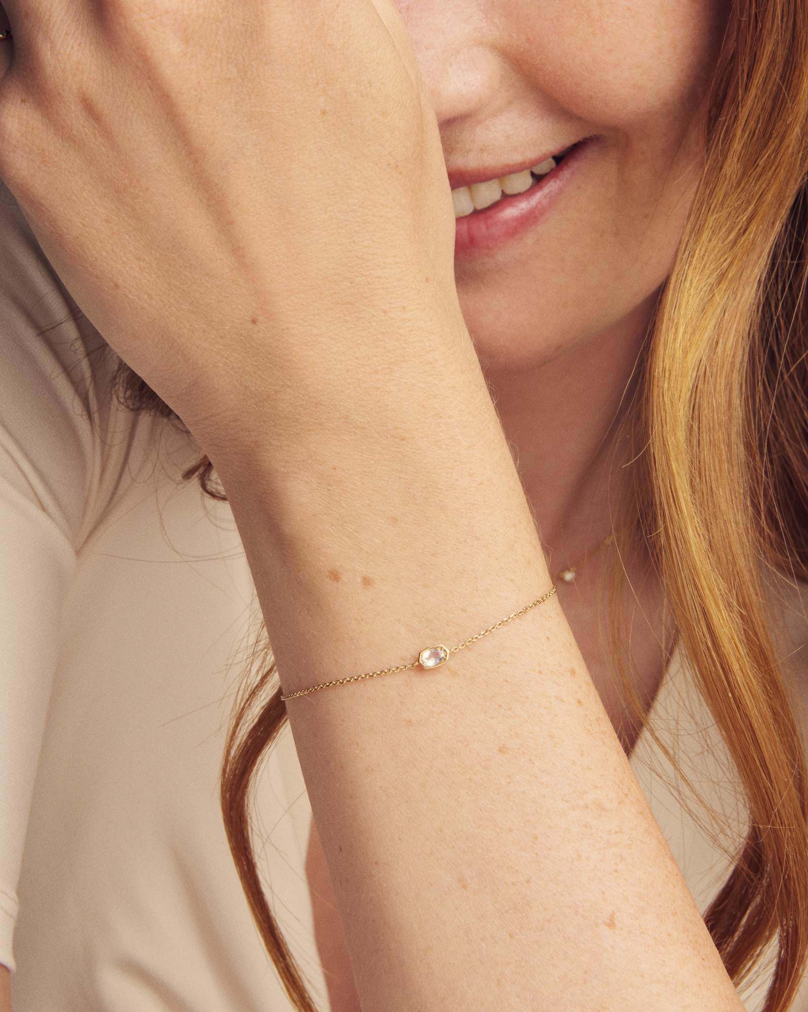 Marisa 14k Yellow Gold June Oval Solitaire Bracelet