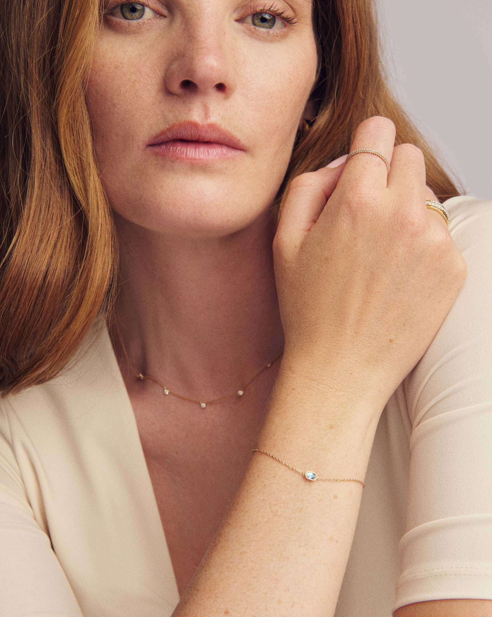 Marisa 14k Yellow Gold December Oval Solitaire Bracelet