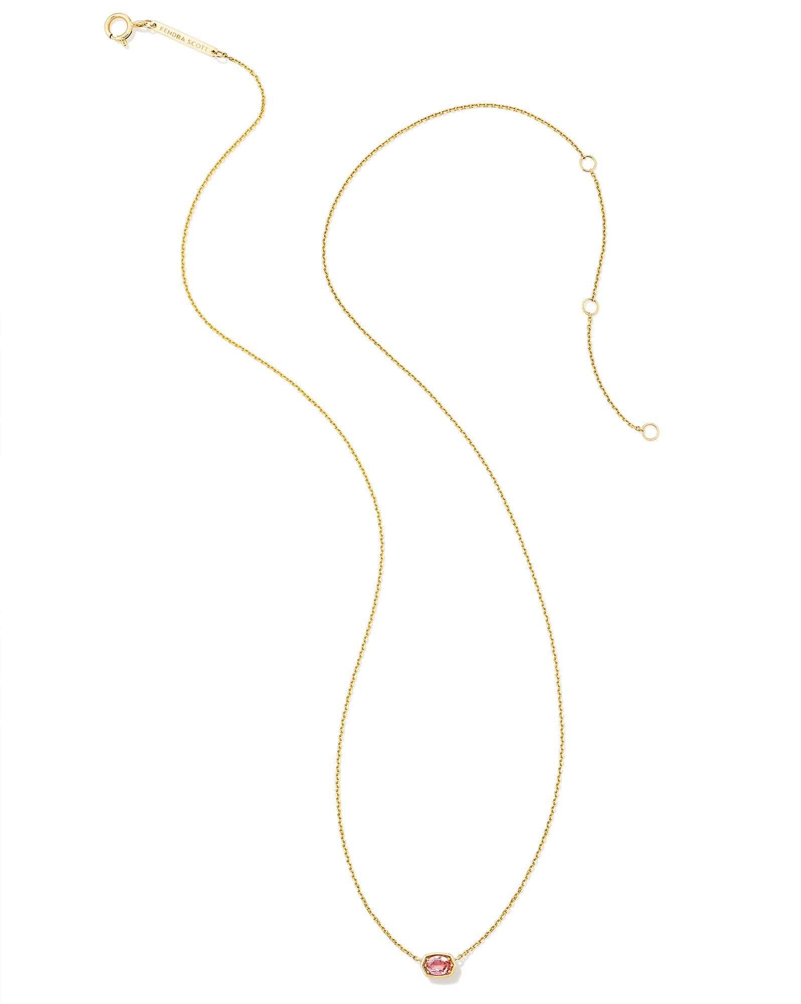 Marisa 14k Yellow Gold Oval Solitaire Pendant Necklace in Pink Tourmaline