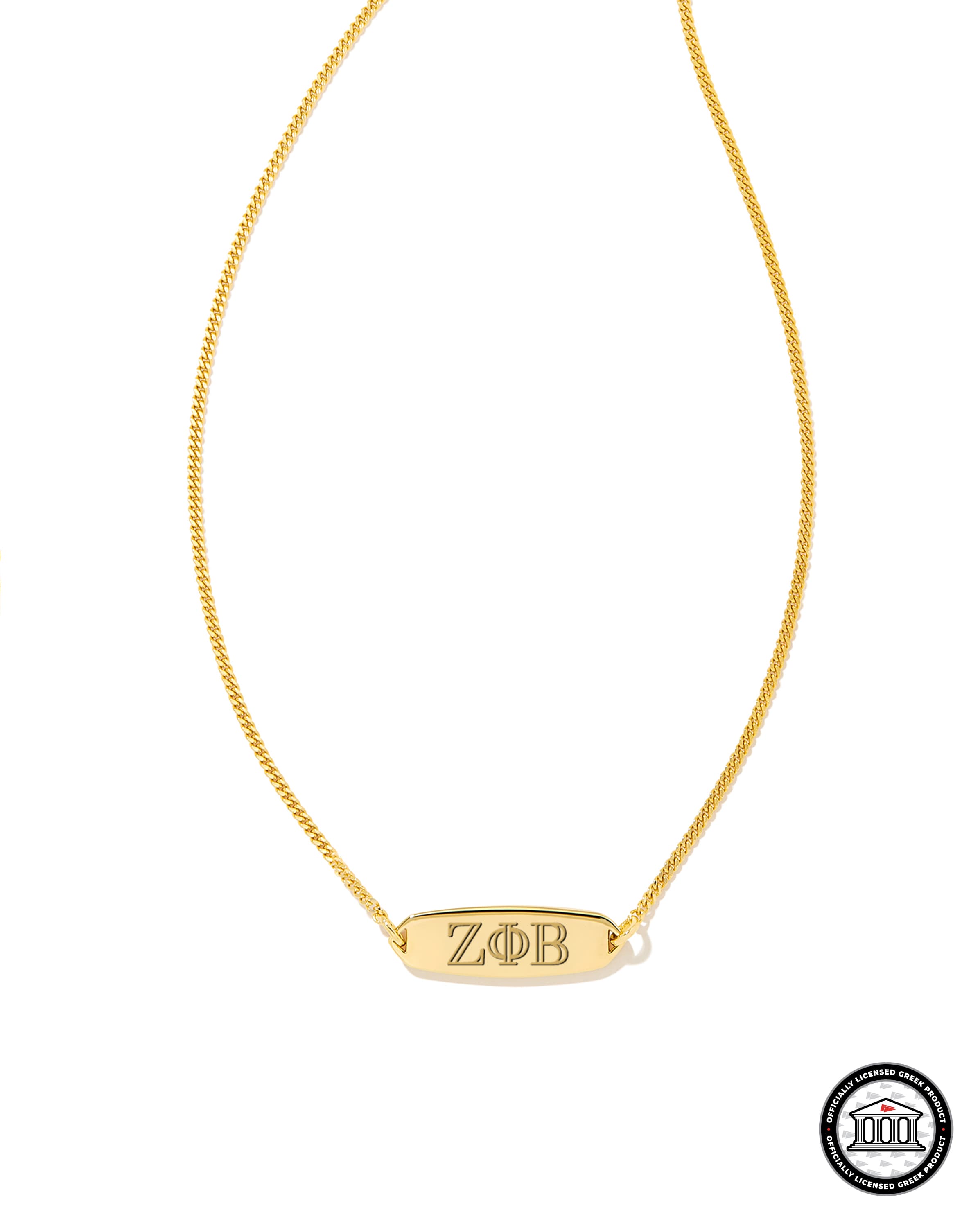 Zeta Phi Beta Pendant Necklace in 18k Gold Vermeil