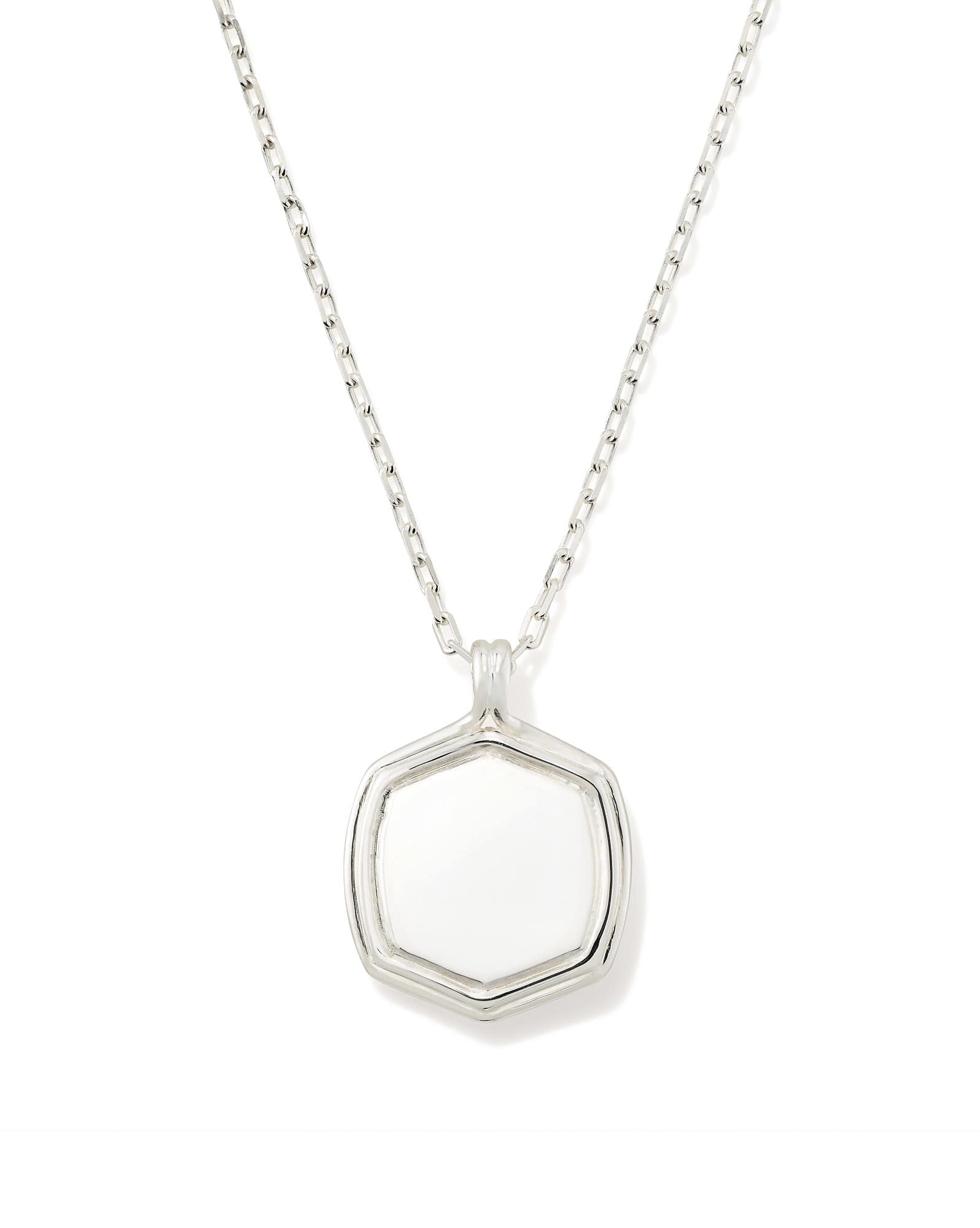 Davie Ridged Pendant Necklace in Sterling Silver
