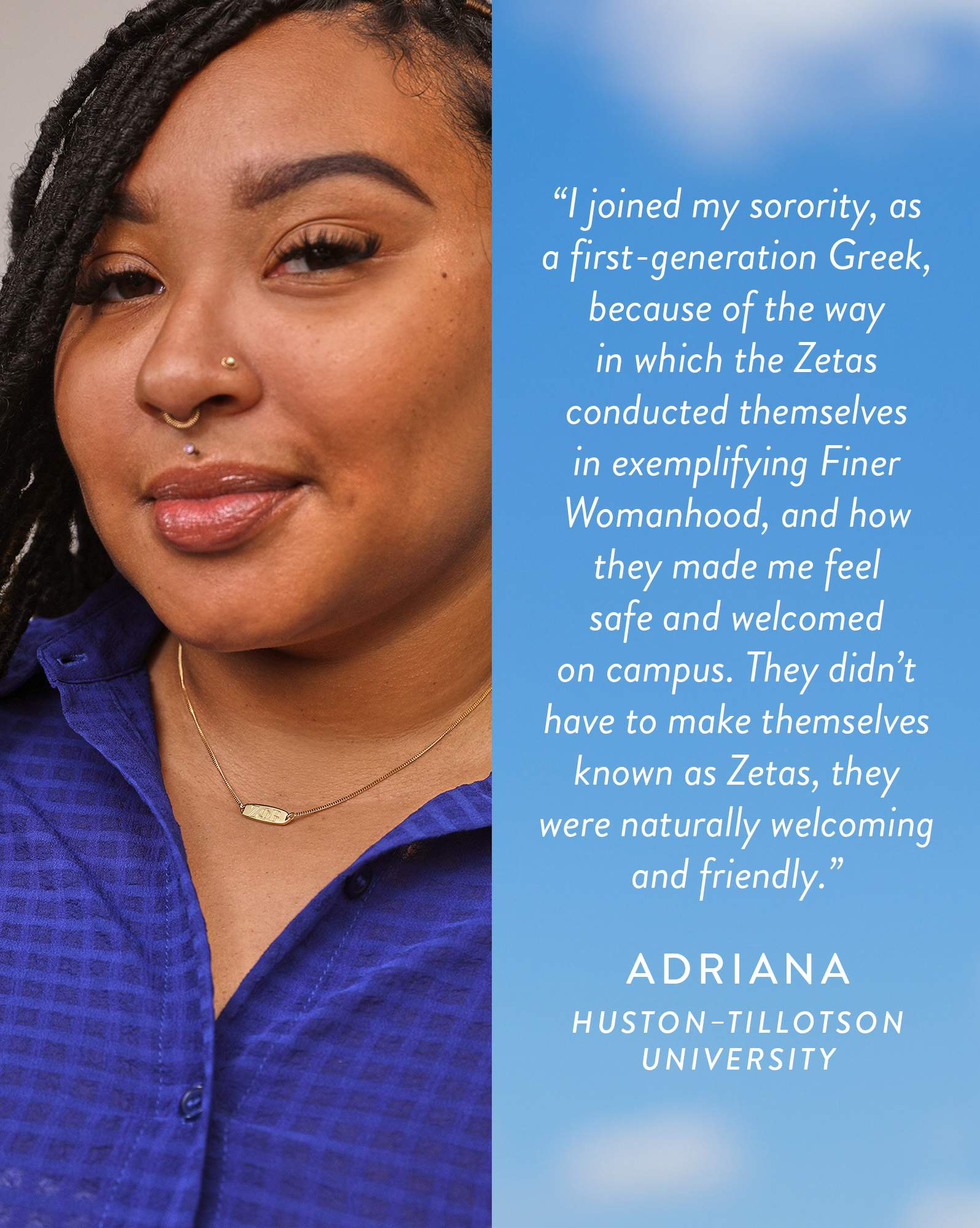 Zeta Phi Beta Pendant Necklace in 18k Gold Vermeil