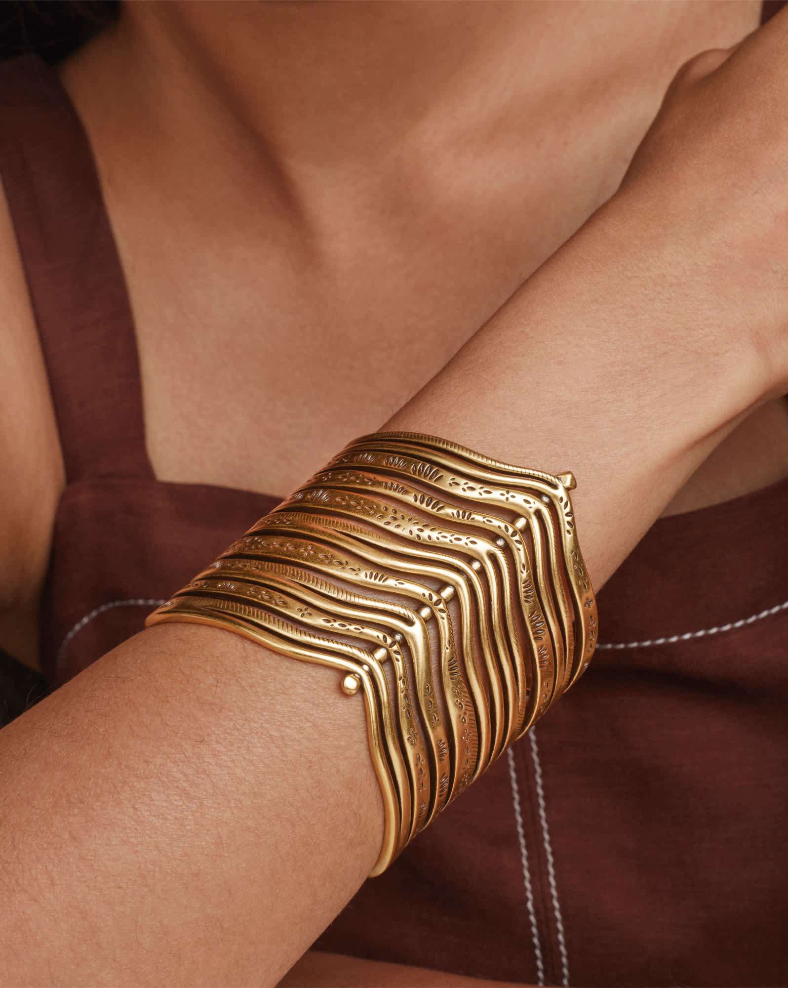 Calliope Vintage Gold Statement Cuff Bracelet