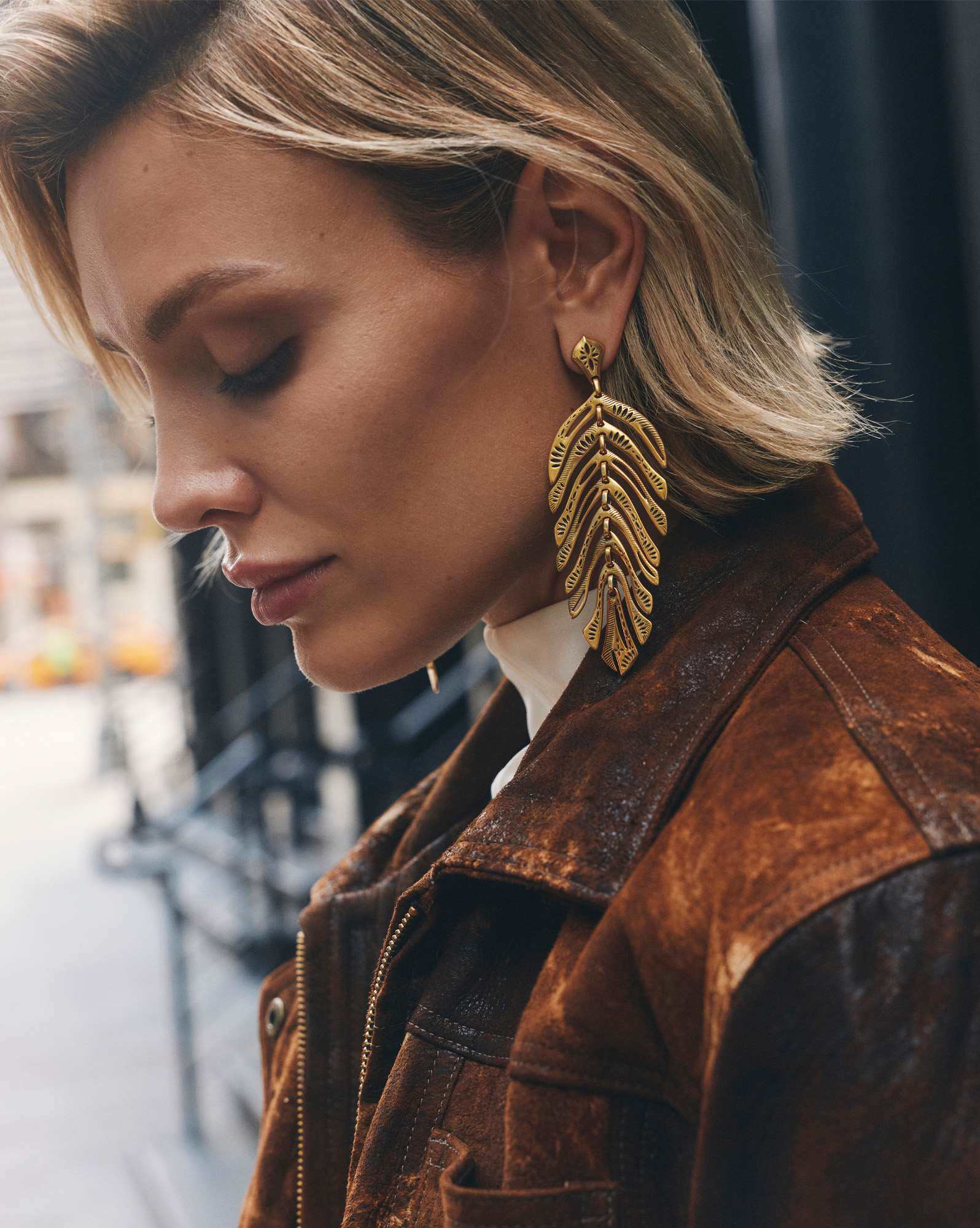 Calliope Vintage Gold Statement Earrings