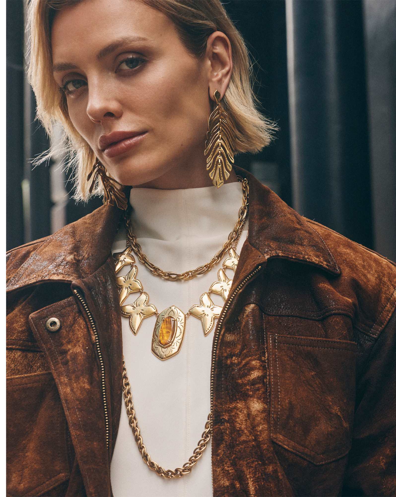 Calliope Vintage Gold Statement Earrings