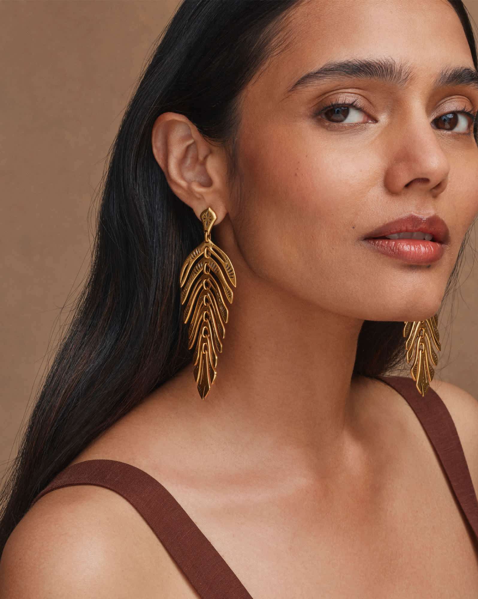 Calliope Vintage Gold Statement Earrings