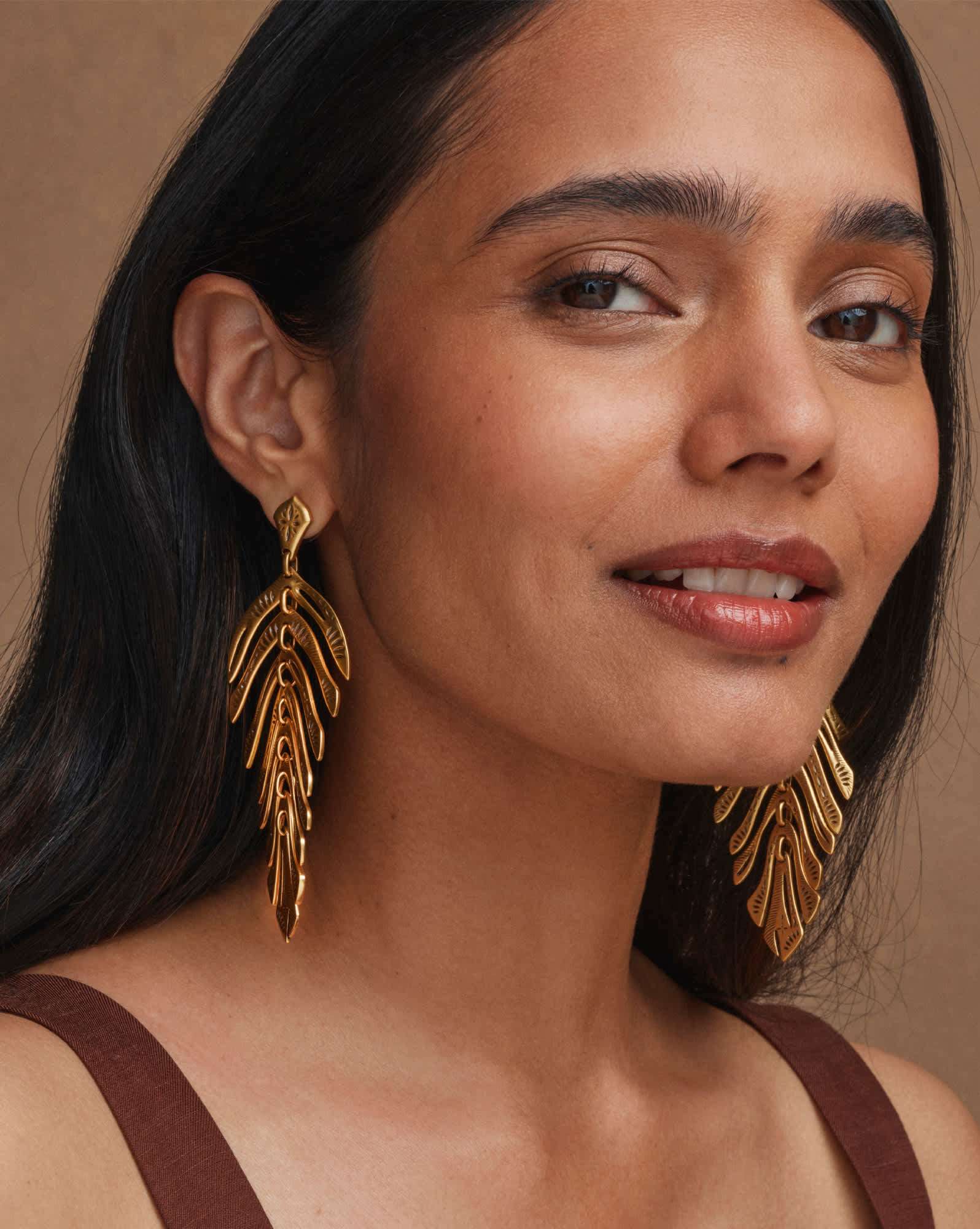 Calliope Vintage Gold Statement Earrings
