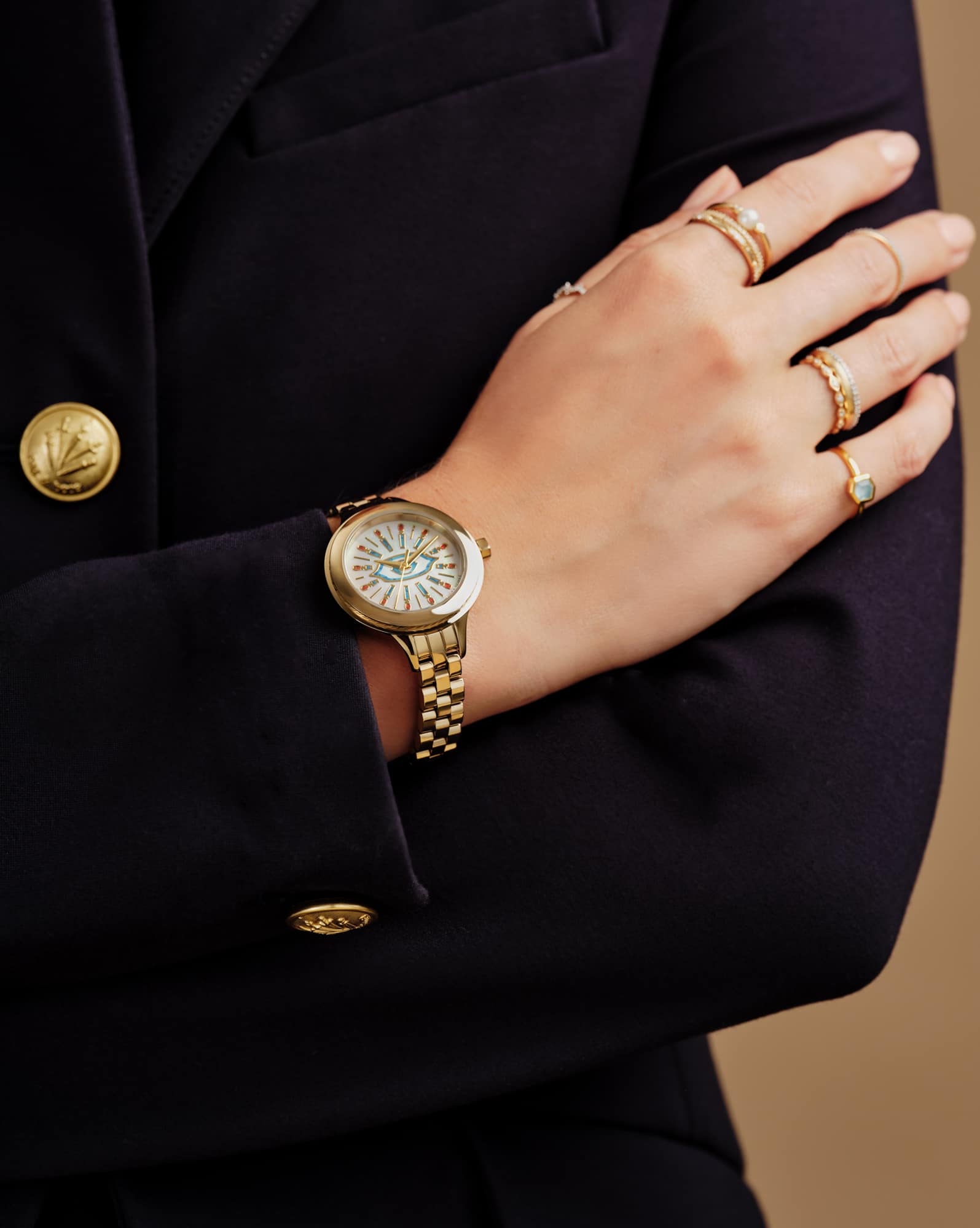 Eye Alex Gold Tone Stainless Steel 35mm Narrow Watch