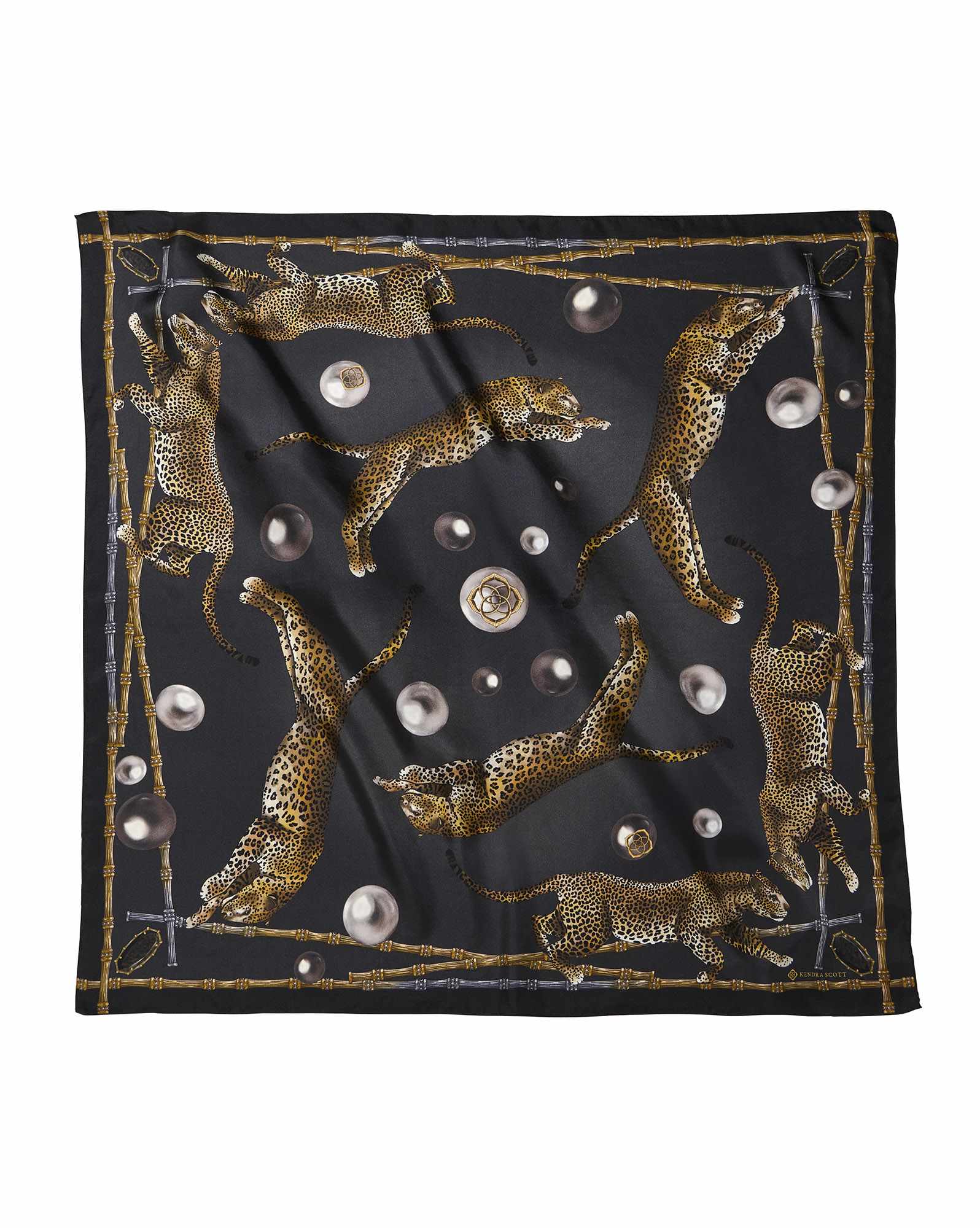 Jaguar Square Scarf in Black