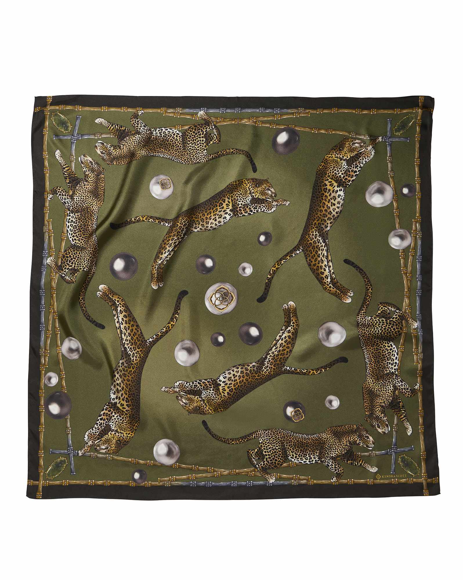 Jaguar Square Scarf in Olive