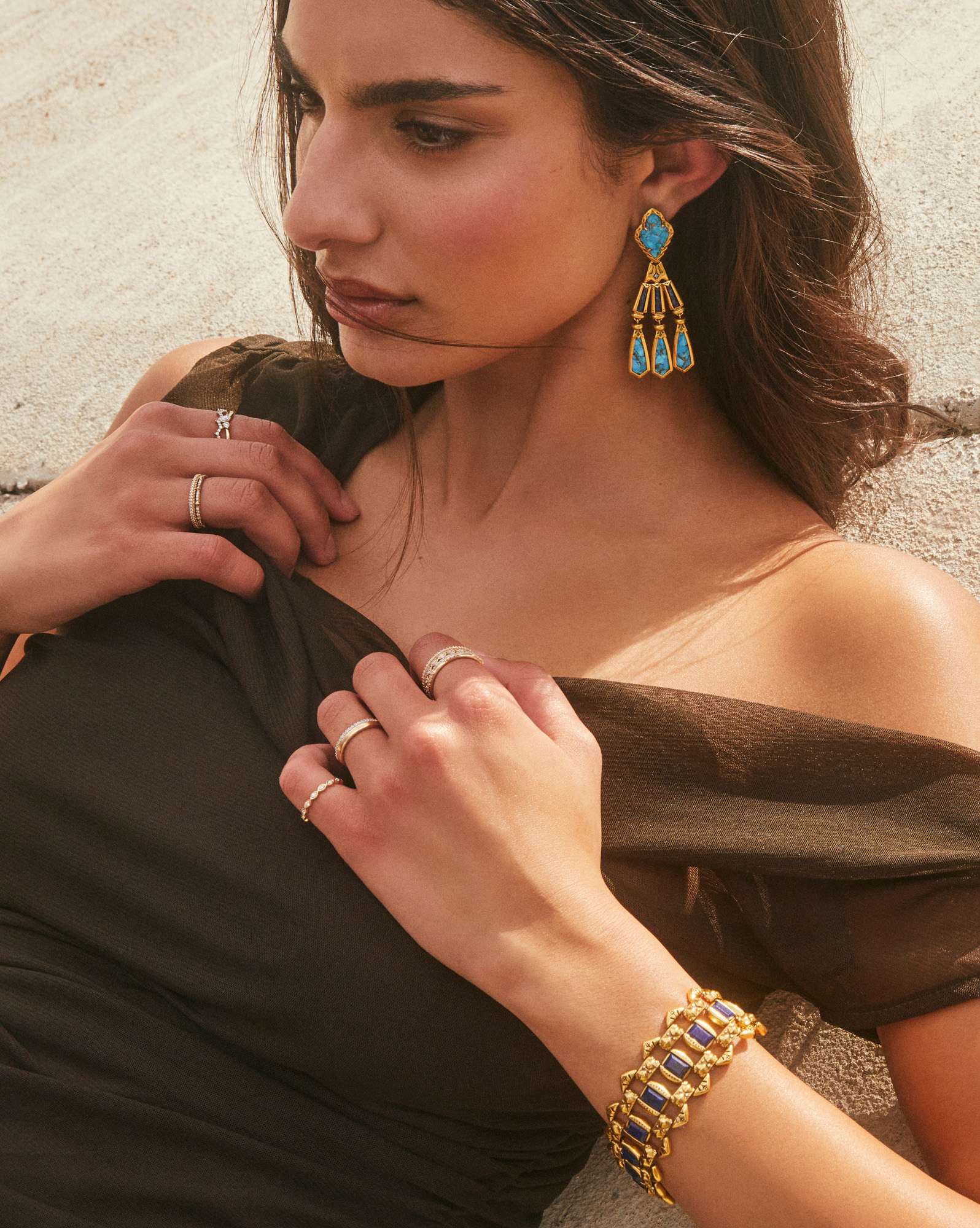 Adeline Vintage Gold Statement Earrings