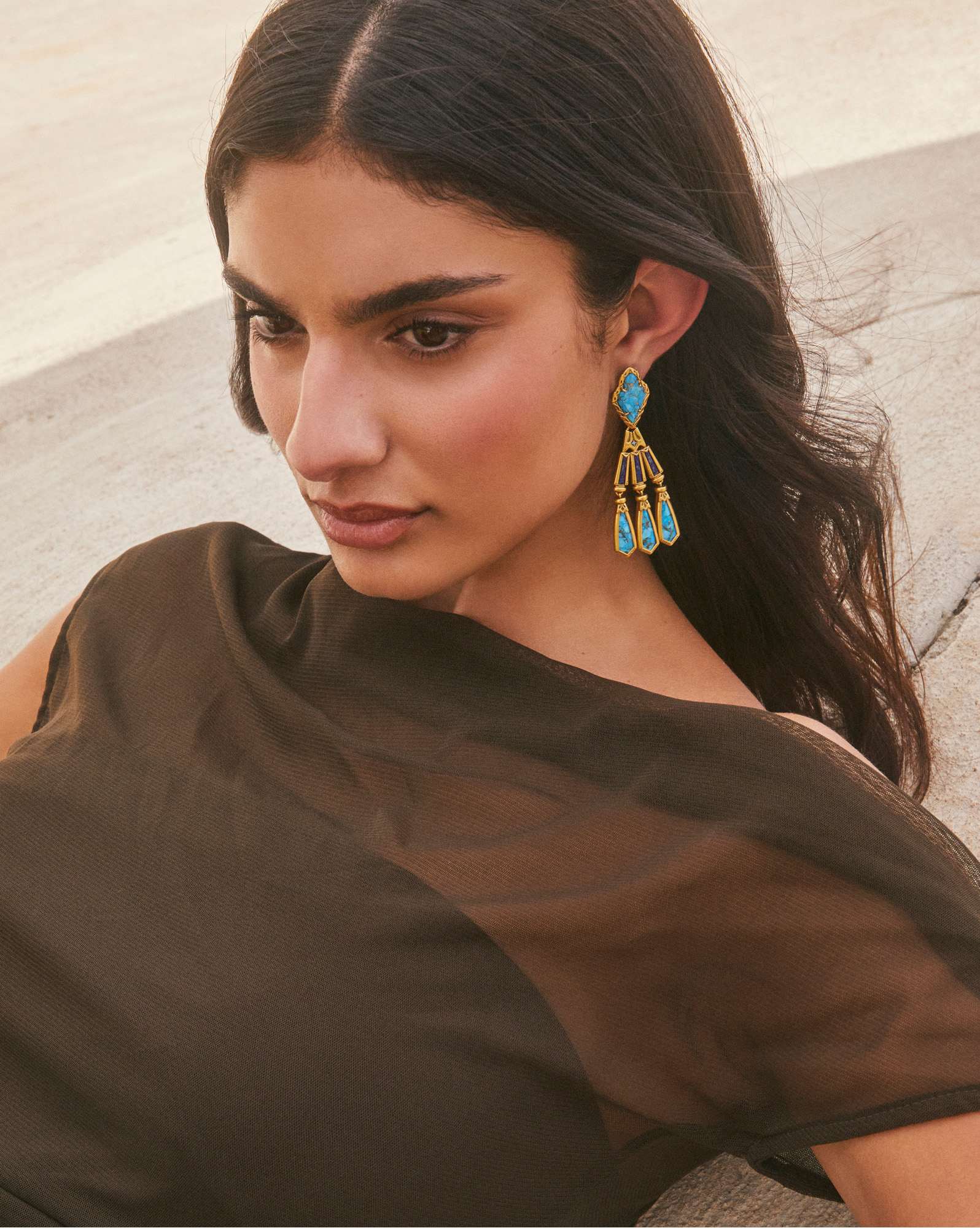 Adeline Vintage Gold Statement Earrings