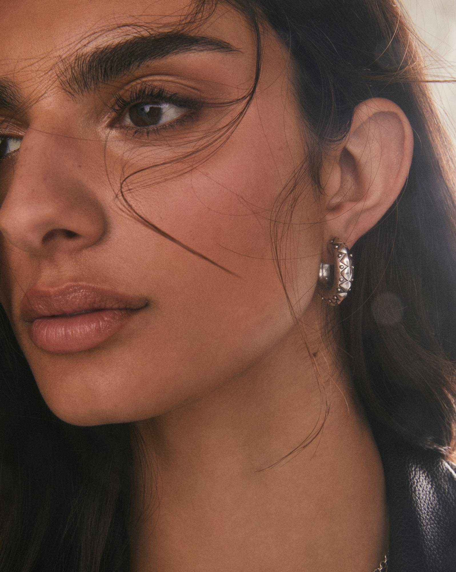 Catherine Vintage Silver Hoop Earrings