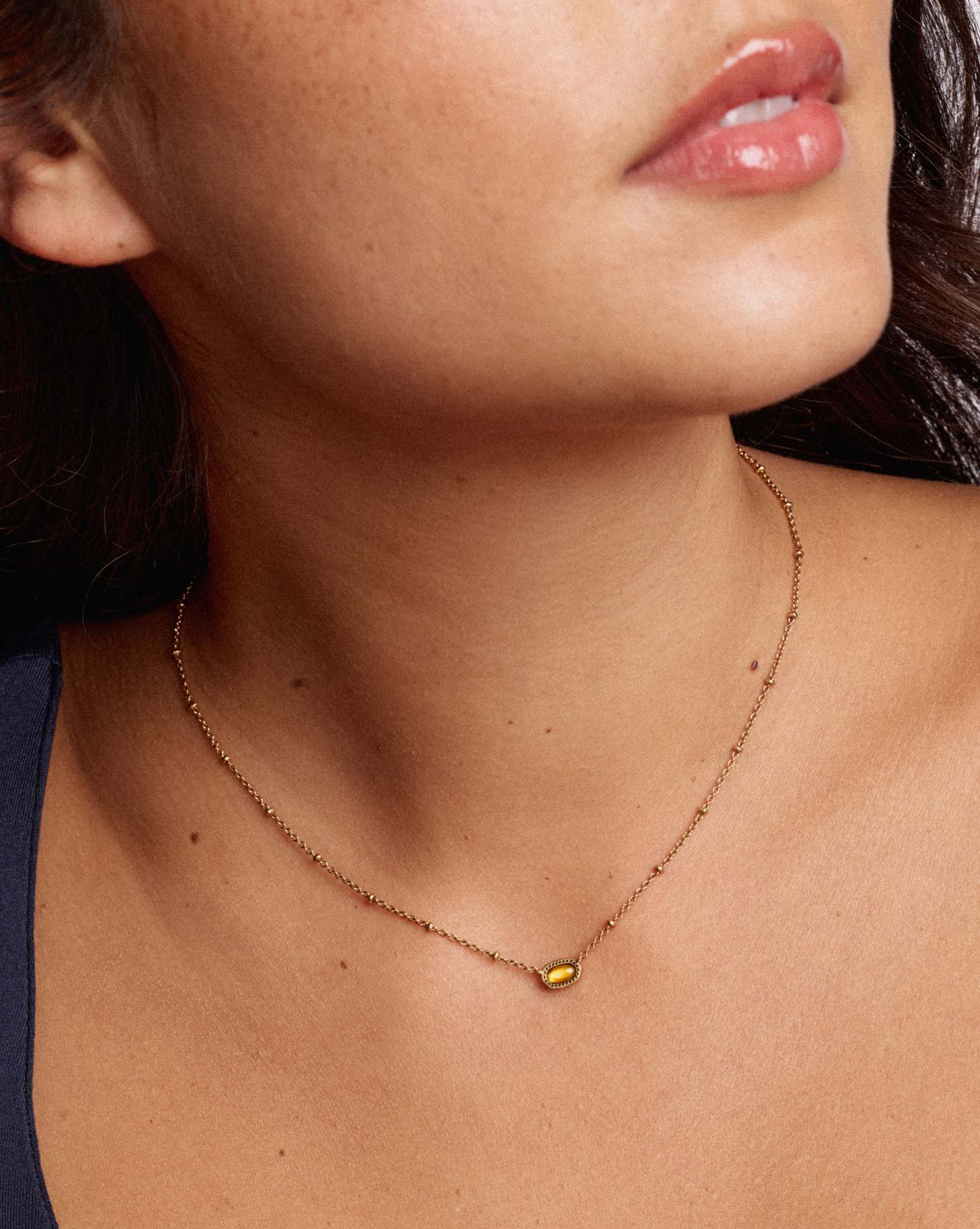 Mini Elisa Vintage Gold Satellite Short Pendant Necklace