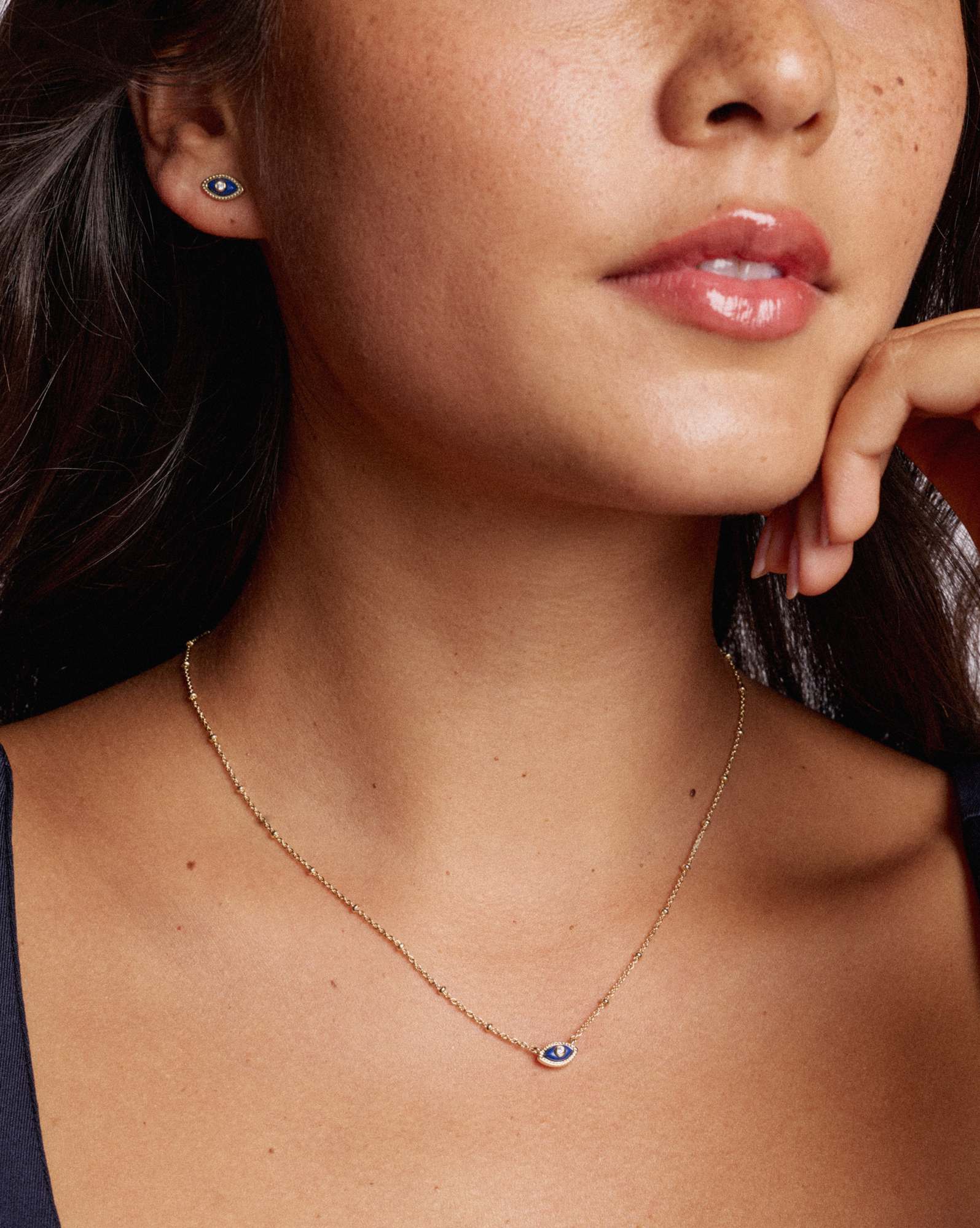 Mini Eye Gold Stud Earrings