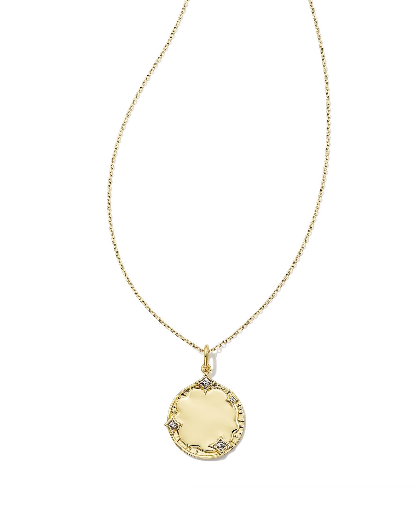 Luna 18k Gold Vermeil Charm Necklace in White Sapphire
