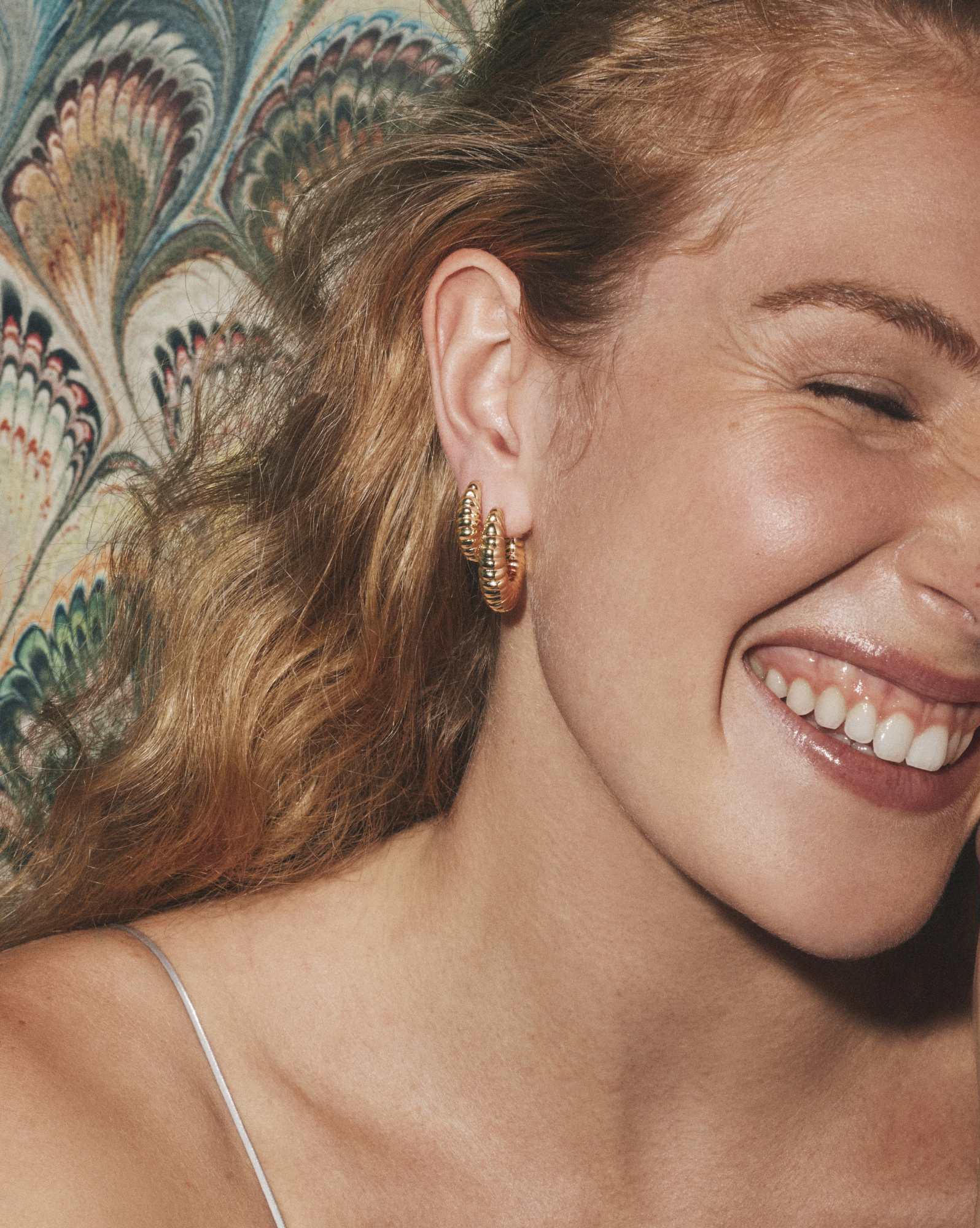Sandy Gold Huggie Earrings