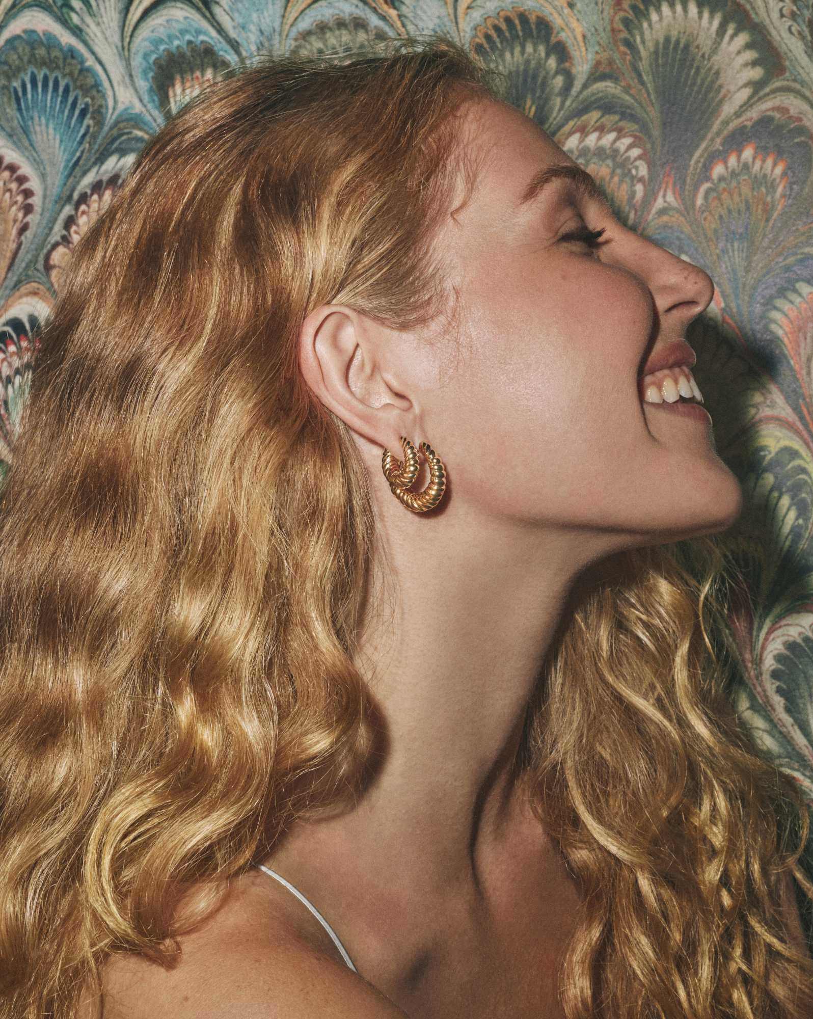 Sandy Gold Huggie Earrings