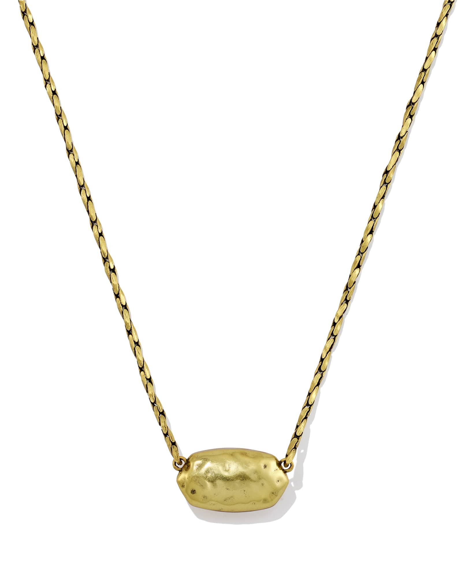 ネックレス ブレスレット14K 585 セトヴィンテージ レトロ Elisa Riveted Vintage Gold Short Pendant Necklace | Kendra Scott