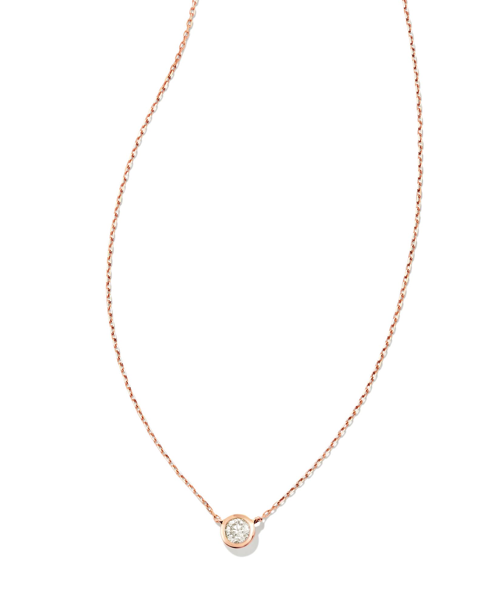 Audrey 14k Rose Gold Pendant Necklace in White Diamond, .15ct