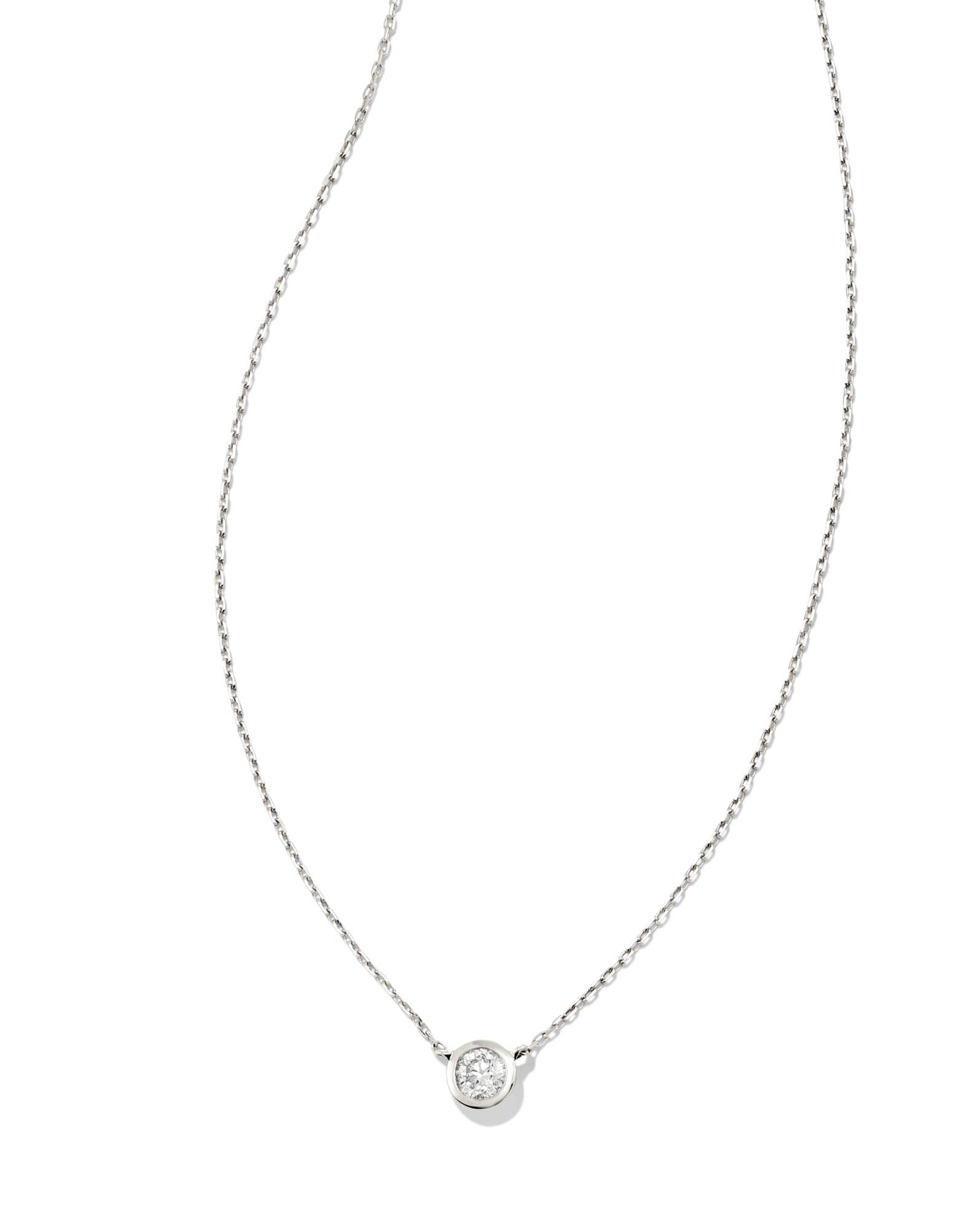 0.15 ct Audrey 14k White Gold Pendant Necklace in White Diamond
