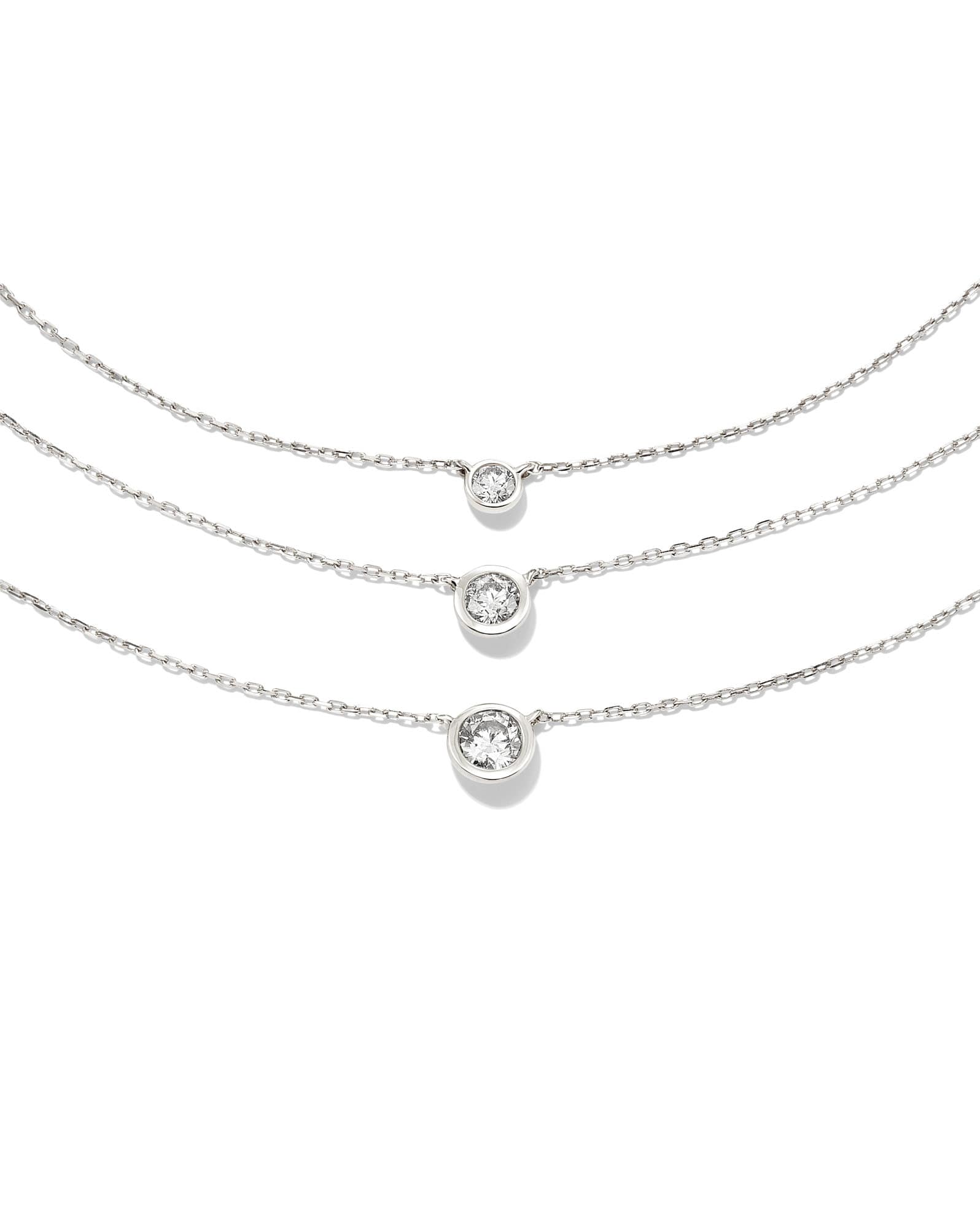0.15 ct Audrey 14k White Gold Pendant Necklace in White Diamond