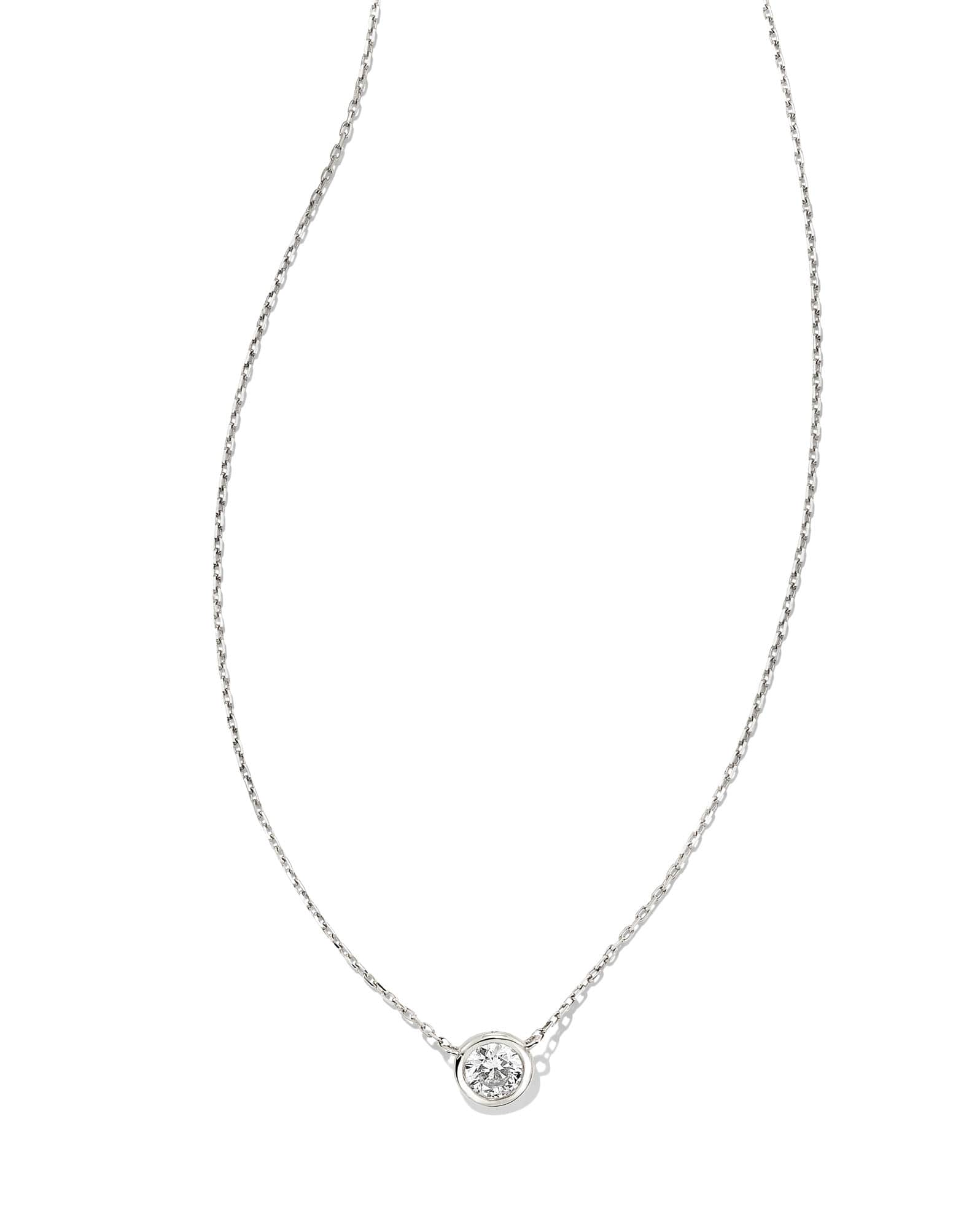 0.25 ct Audrey 14k White Gold Pendant Necklace in White Diamond