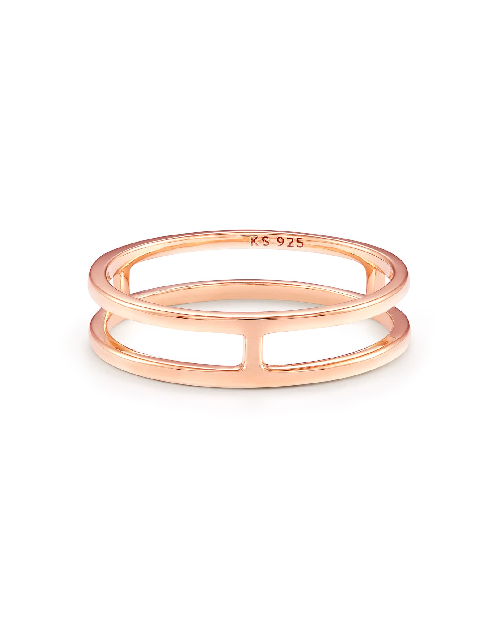 Bennett Double Band Ring in 18k Rose Gold Vermeil