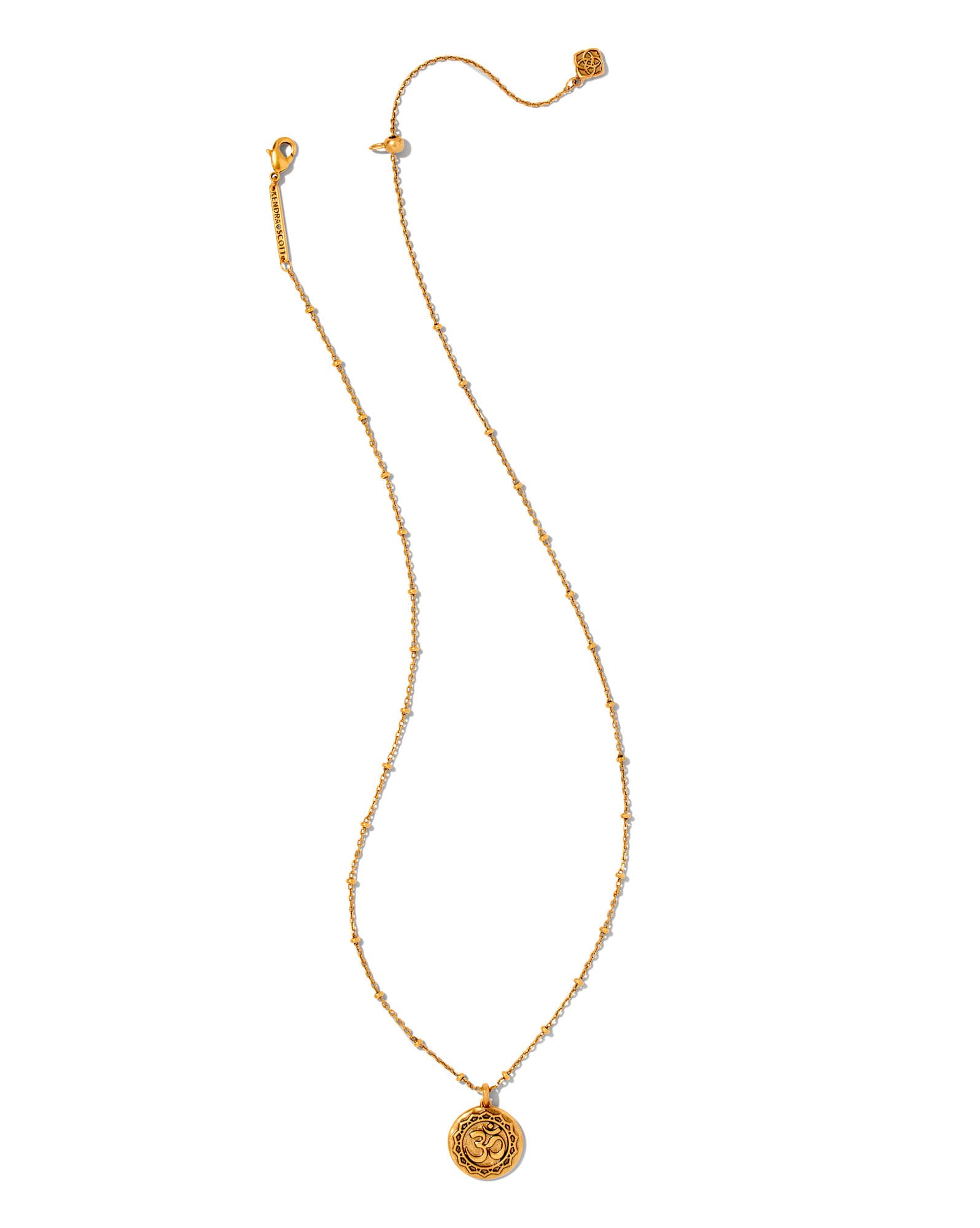 Om Coin Pendant Necklace in Vintage Gold