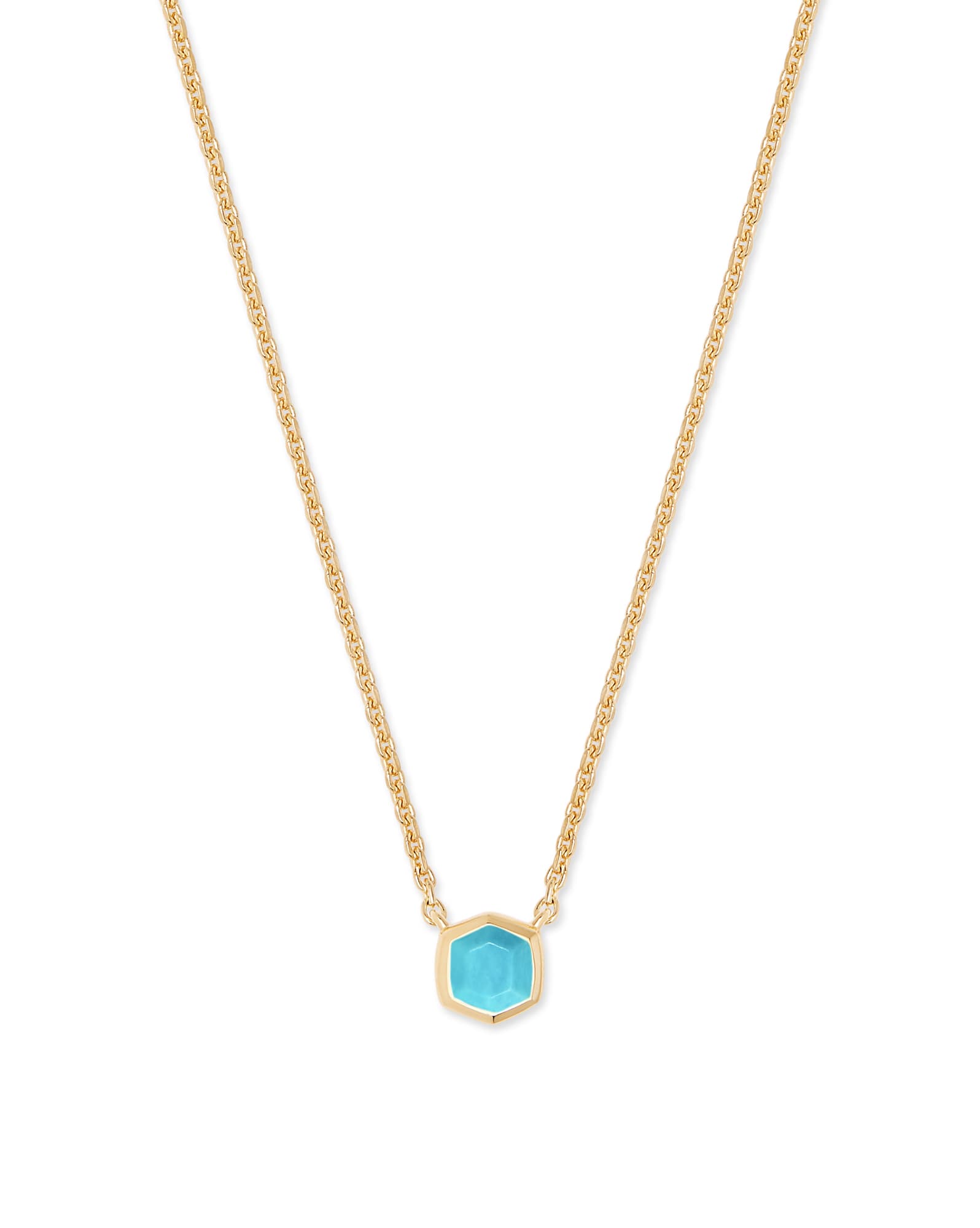 Davie 18k Gold Vermeil Pendant Necklace in Turquoise