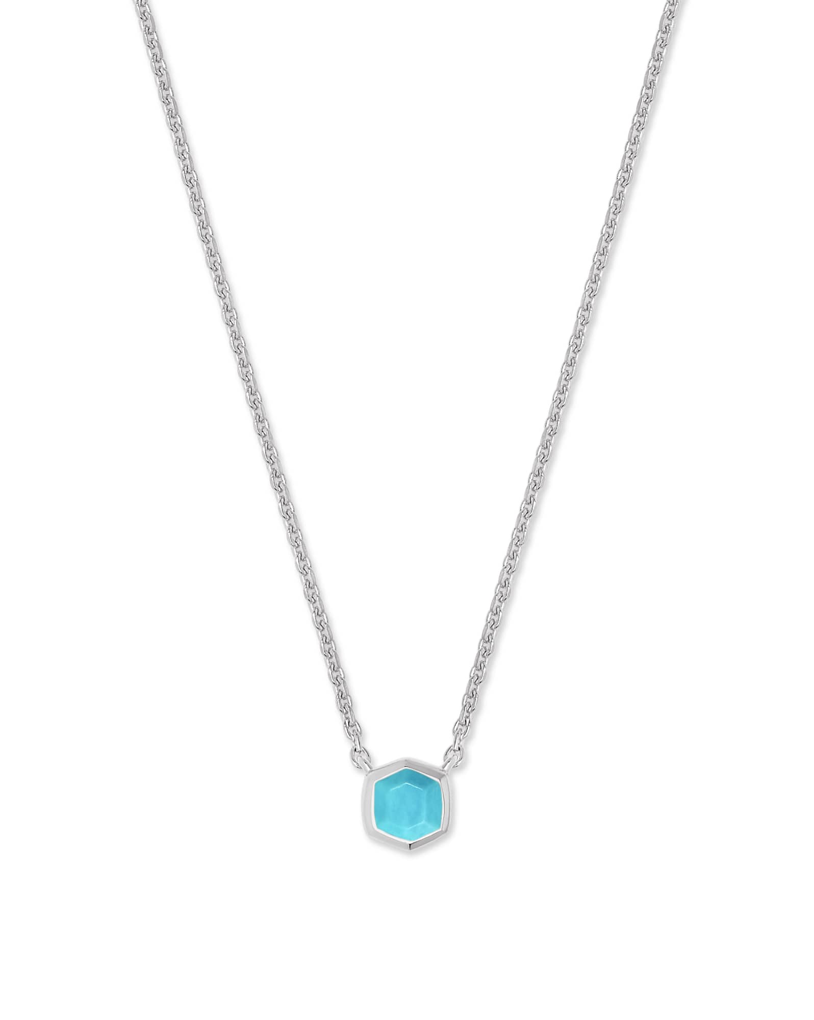 Davie Sterling Silver Pendant Necklace in Turquoise
