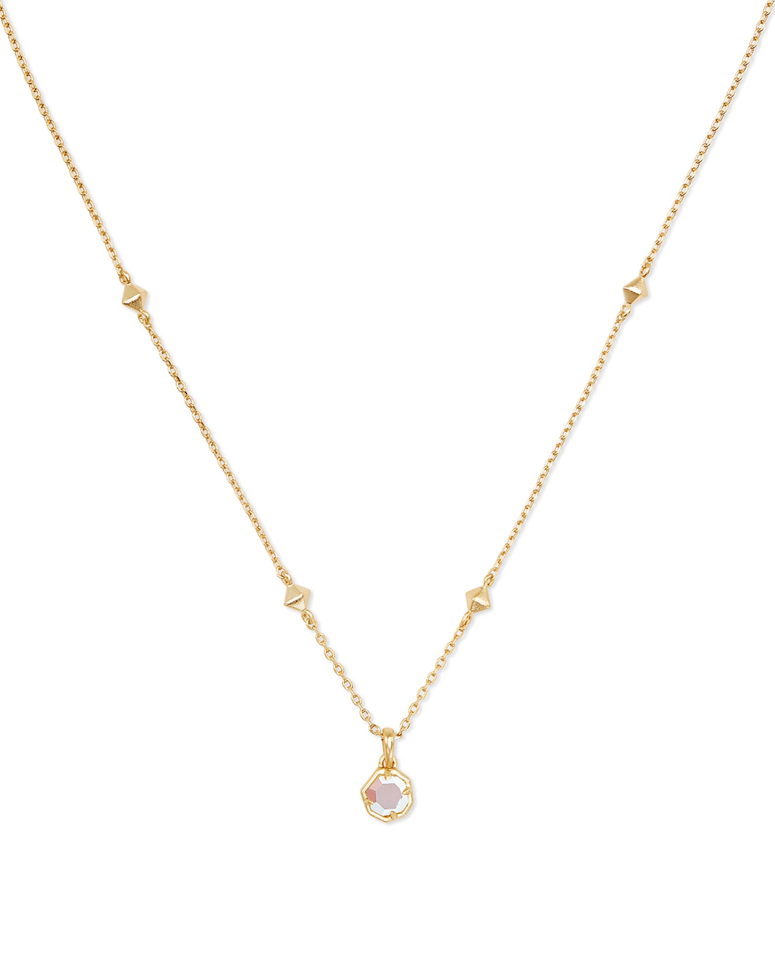 Nola Gold Pendant Necklace in Dichroic Glass