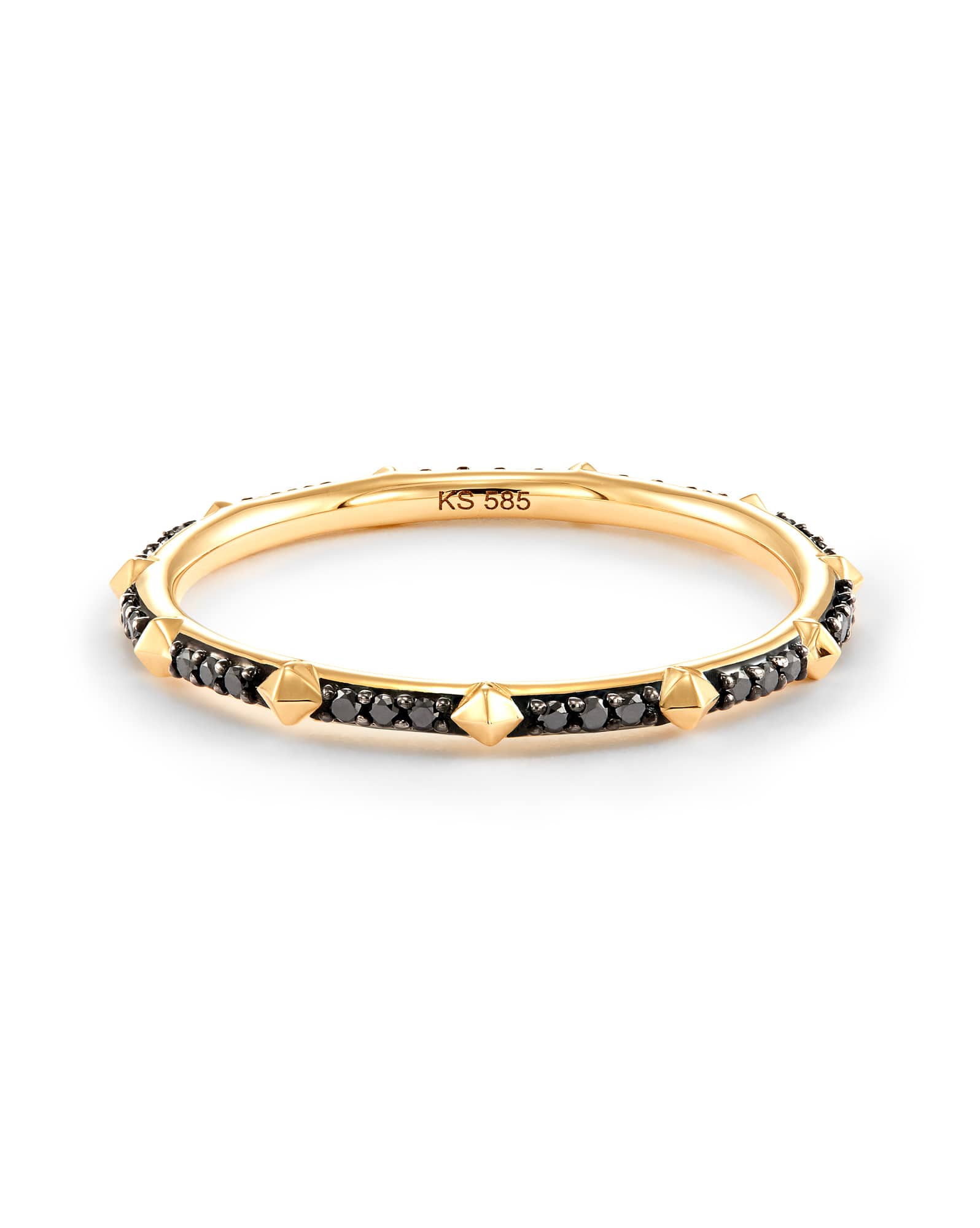 0.14 ct Astrid 14k Yellow Gold Band Ring in Black Diamond