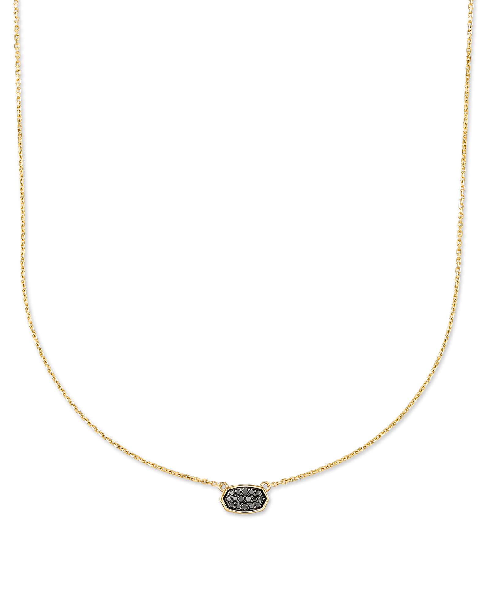 Marisa 14k Yellow Gold Pendant Necklace in Black Diamond