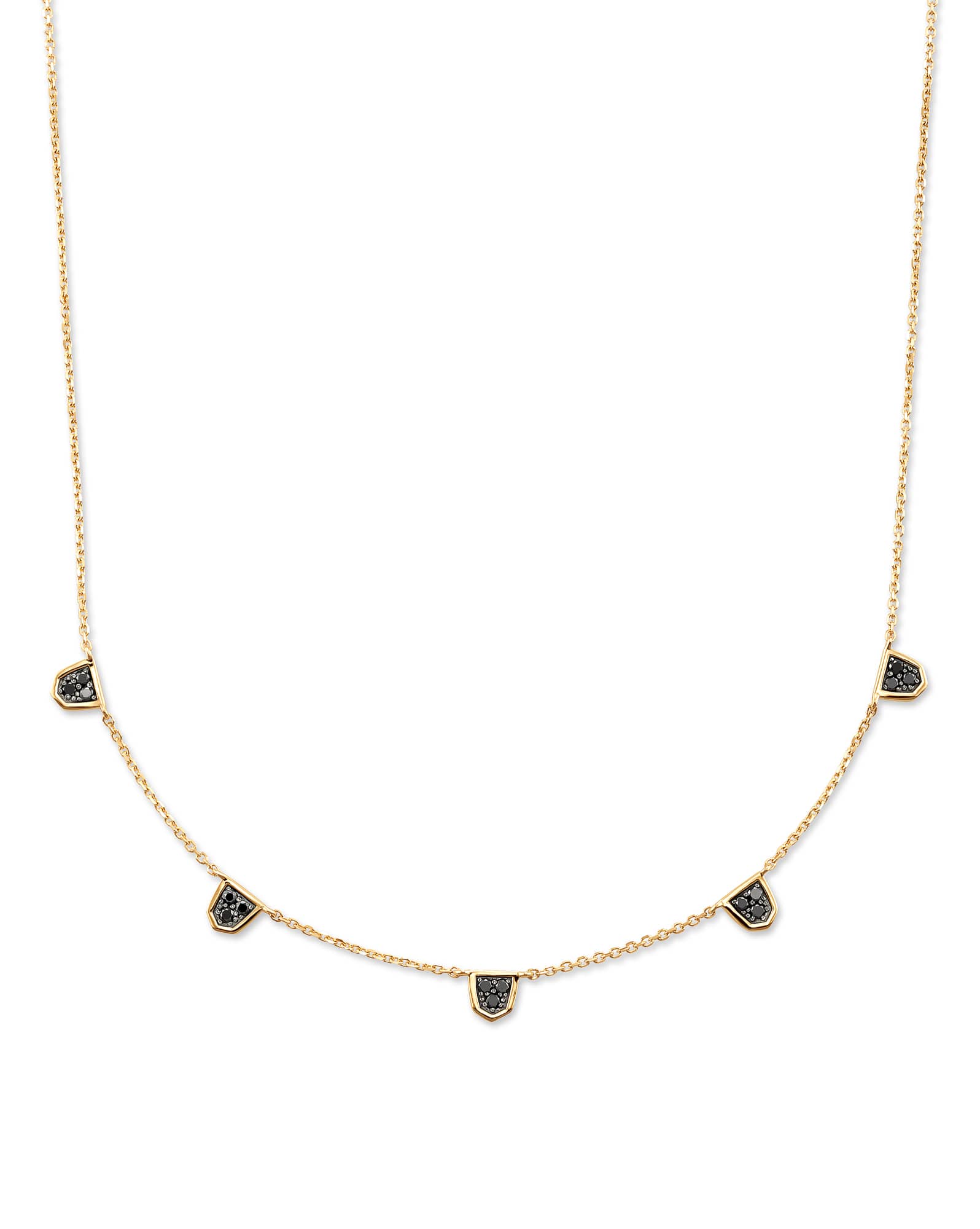 Shannon 14k Yellow Gold Collar Necklace in Black Diamond