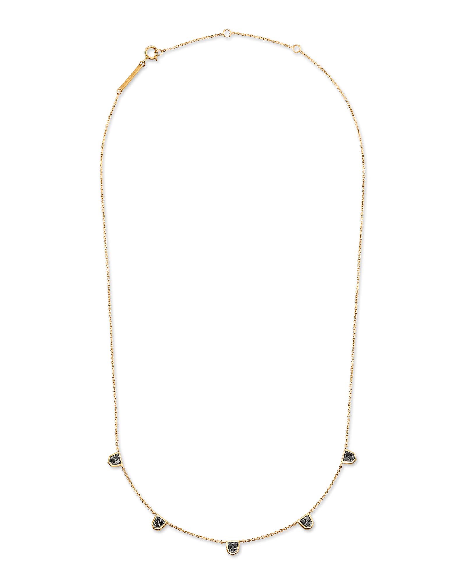 Shannon 14k Yellow Gold Collar Necklace in Black Diamond