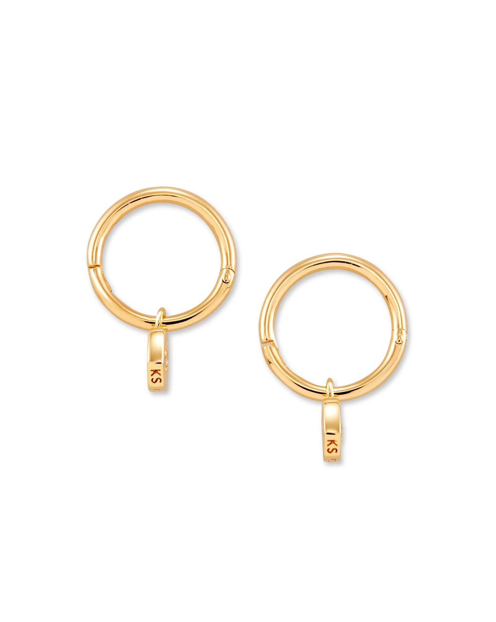 Adanna 18k Yellow Gold Vermeil Huggie Earrings in White Topaz