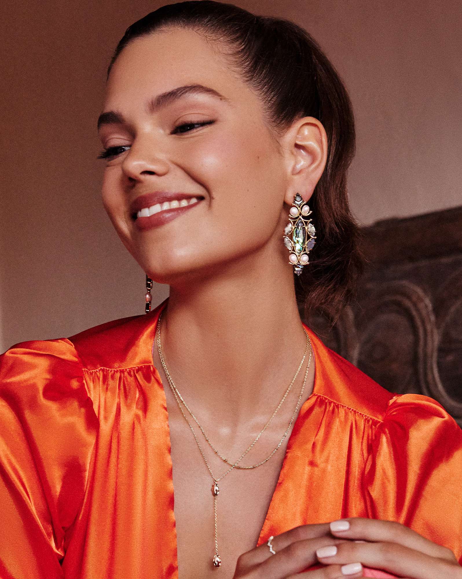 Genevieve Statement Earrings in Gold