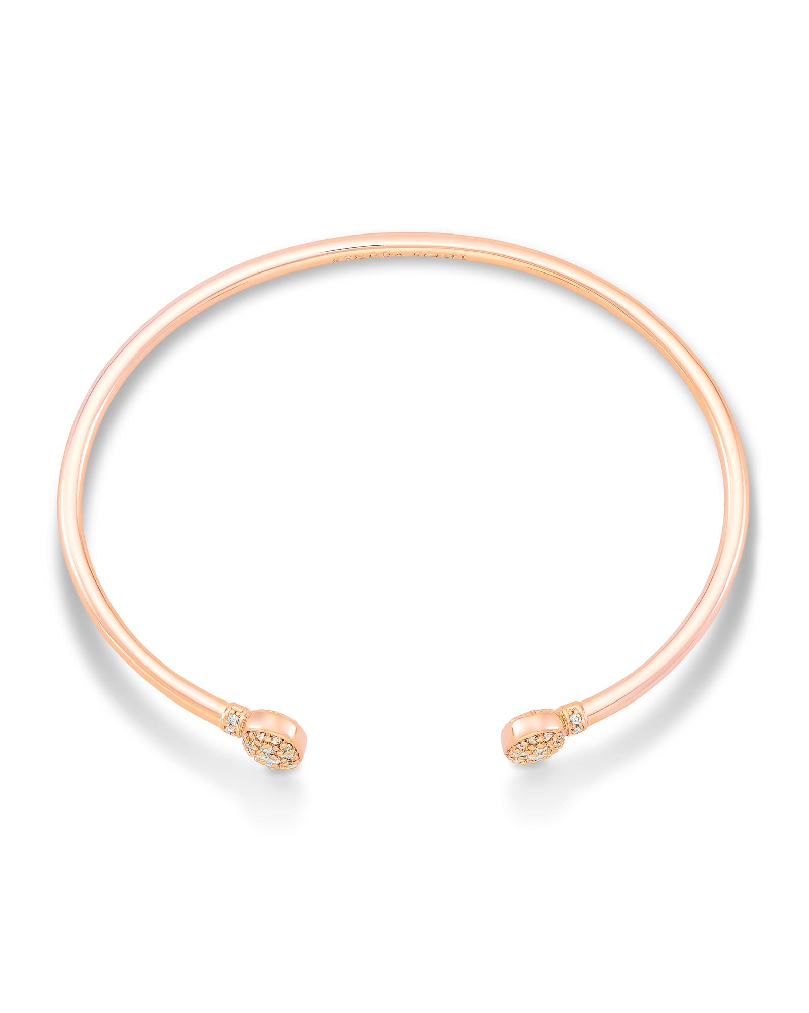 Grayson Rose Gold Cuff Bracelet in White Crystal