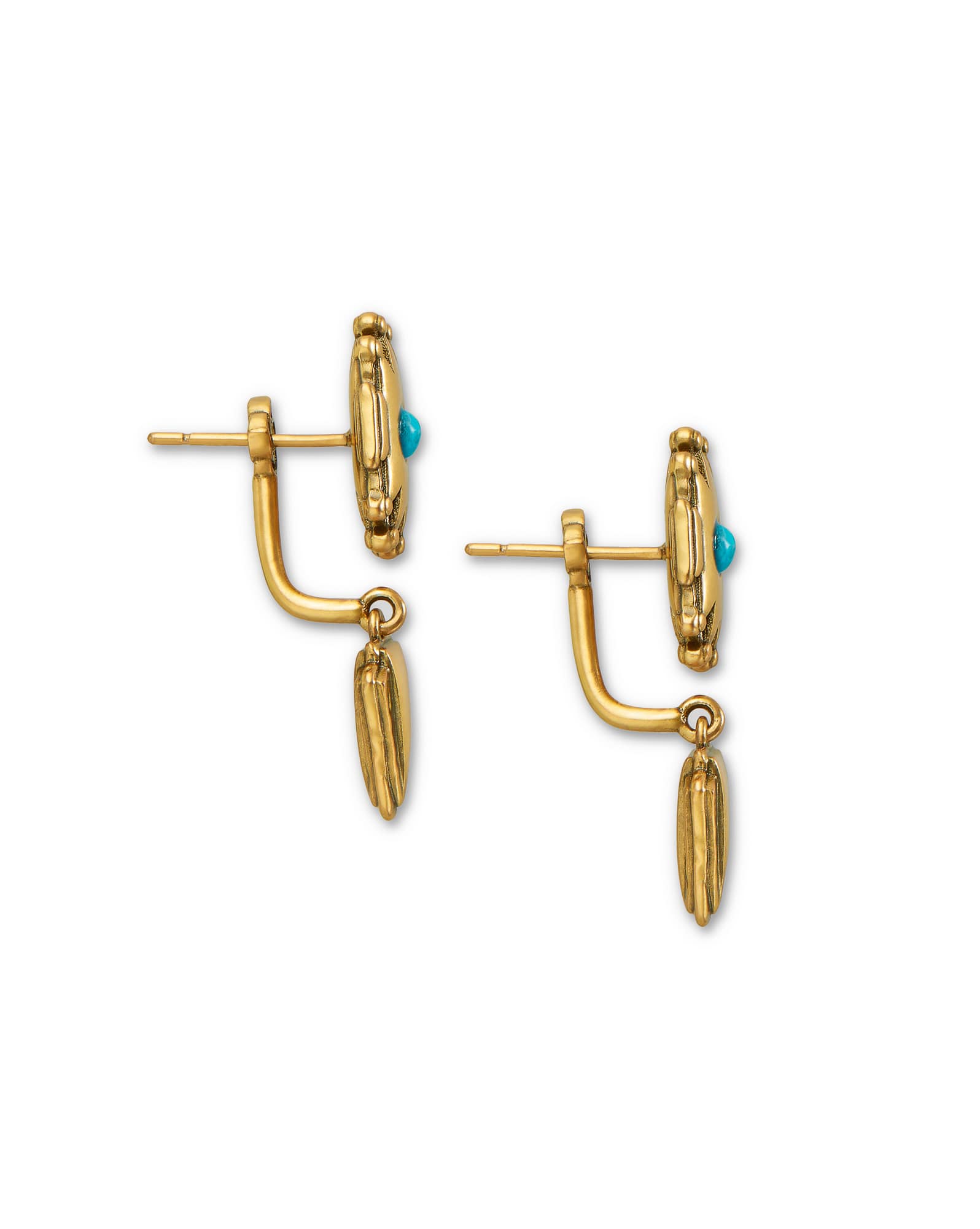 Shiva Ear Jacket Earrings in Vintage Gold