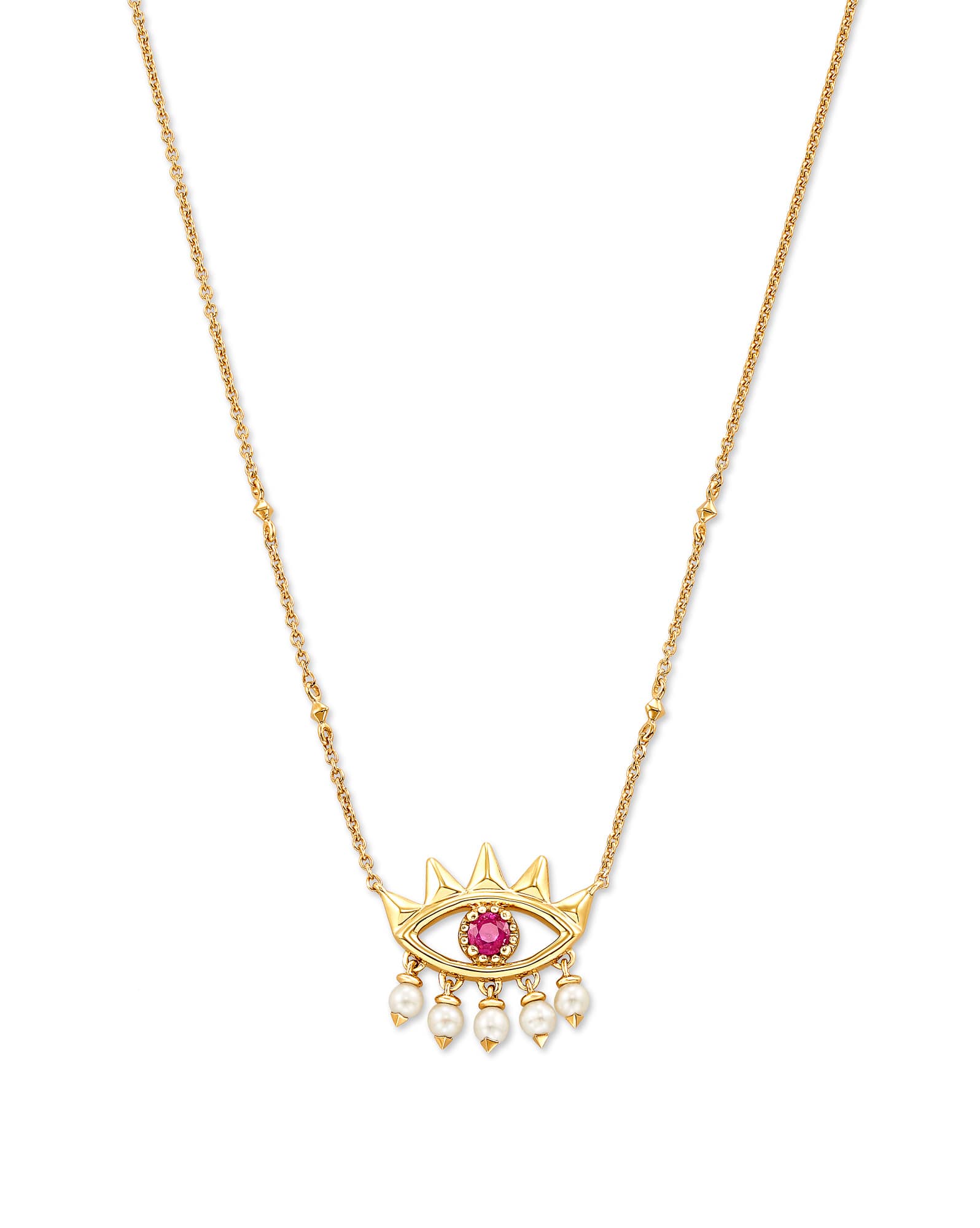 ZORA PNDNT NCK 18K GOLD VRML PINK RUBY