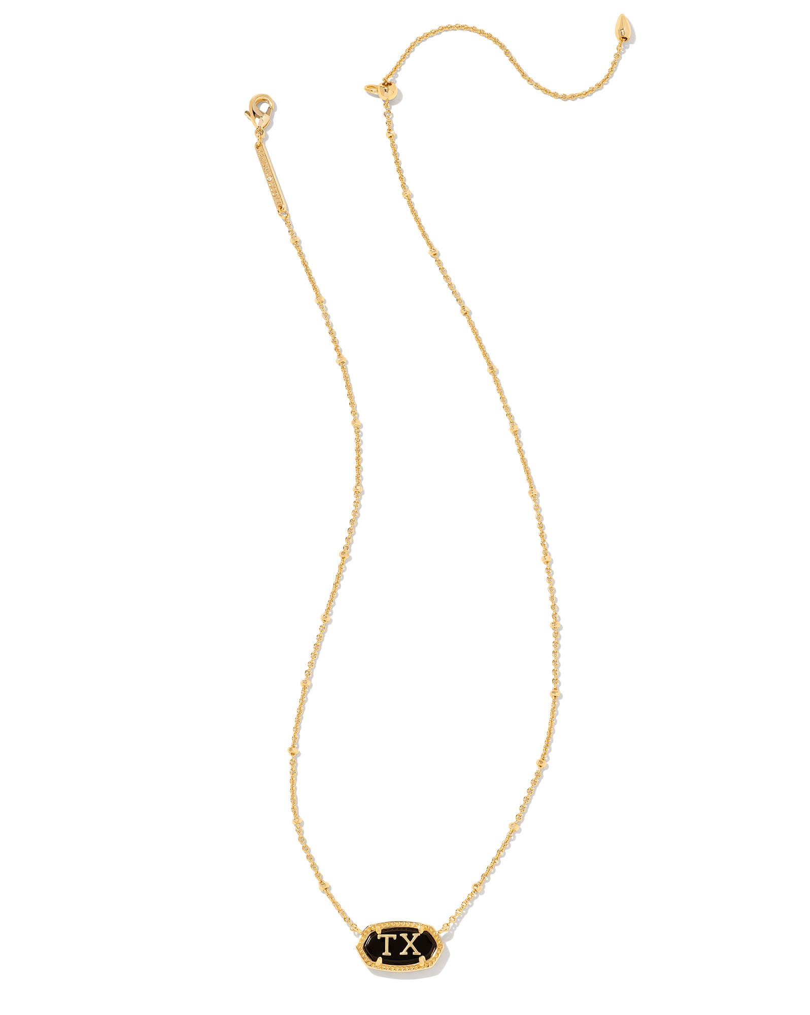 Elisa Gold Texas Necklace in Black Agate