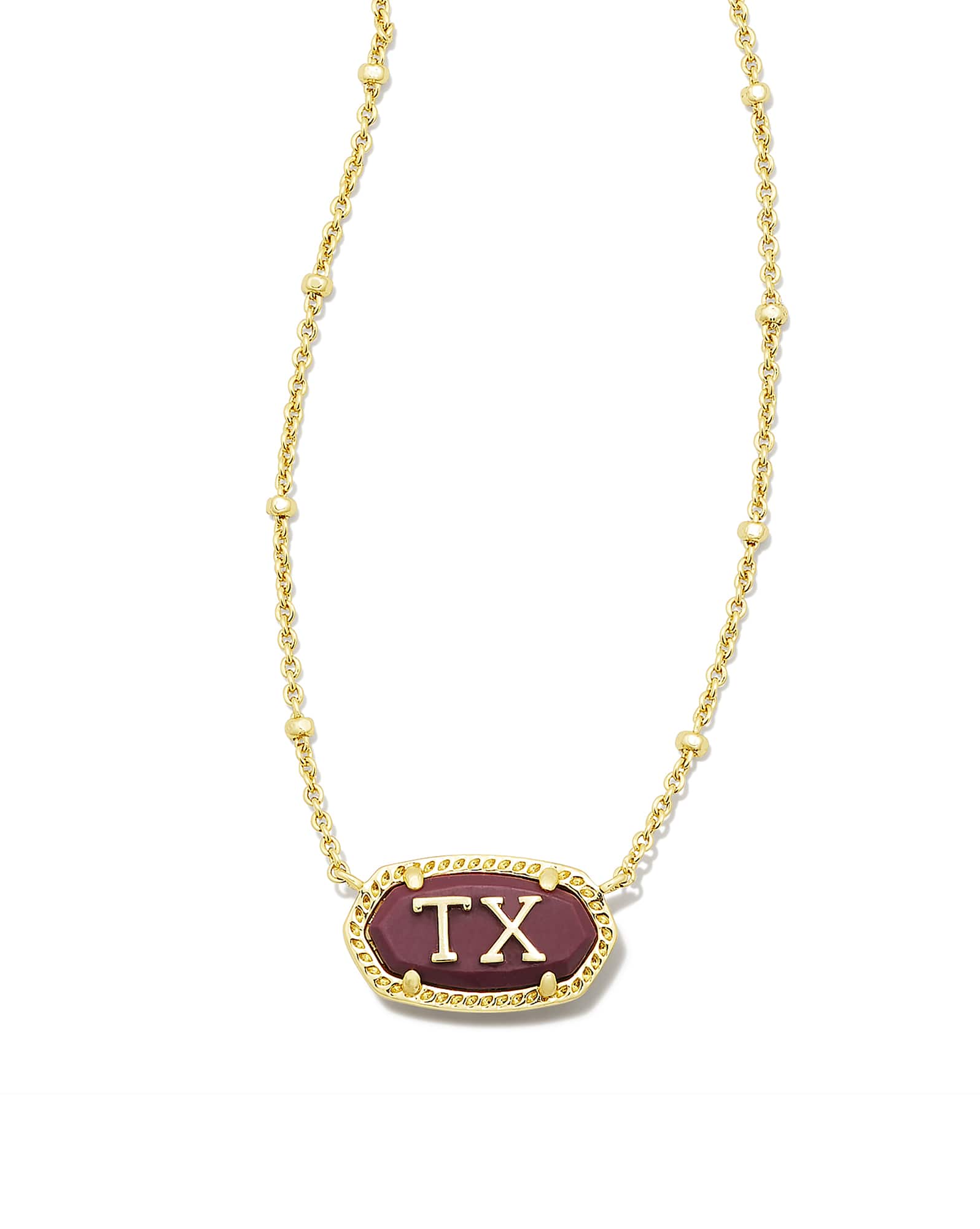 Elisa Gold Texas Necklace in Maroon Magnesite