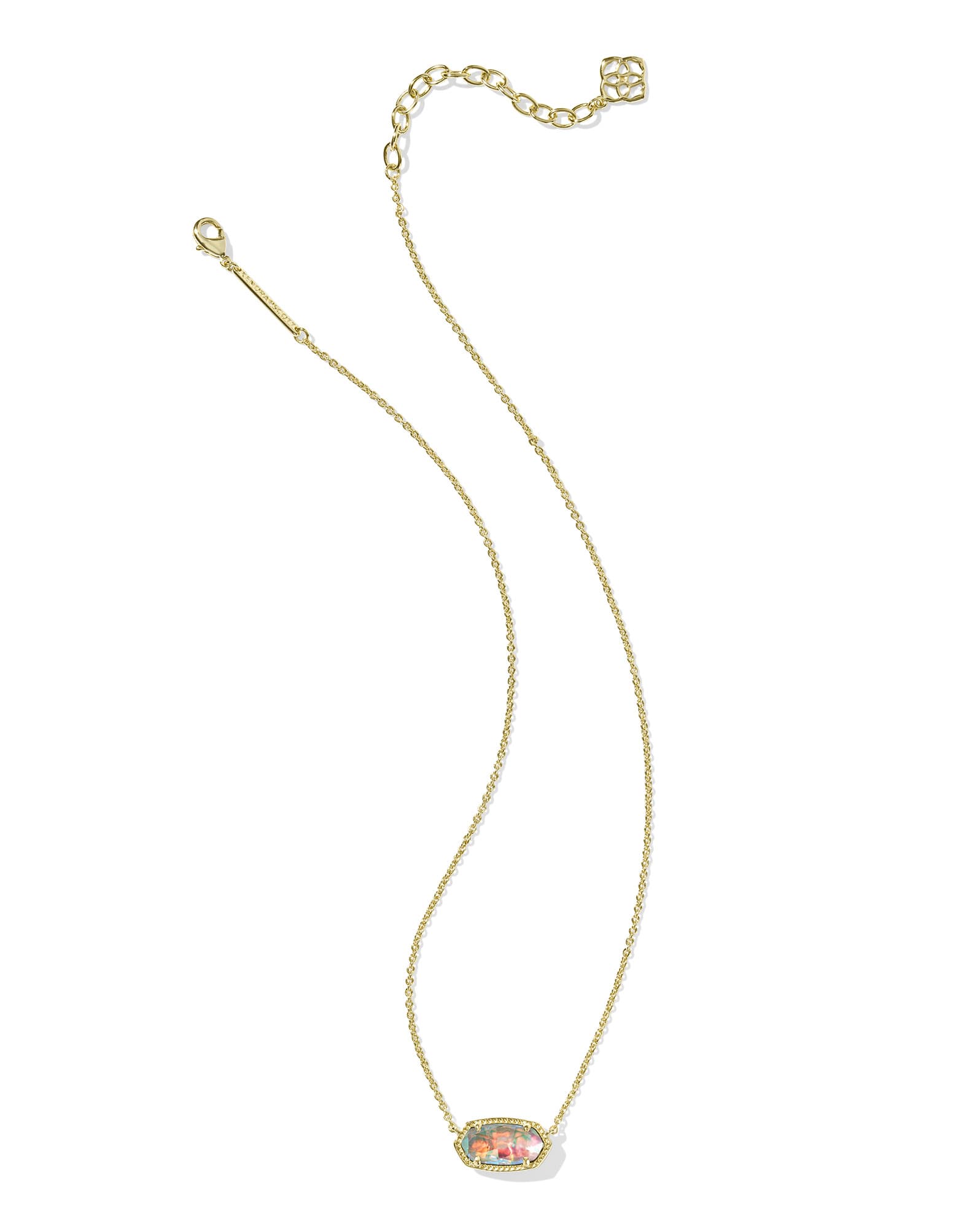 Elisa Gold Pendant Necklace in Dichroic Glass